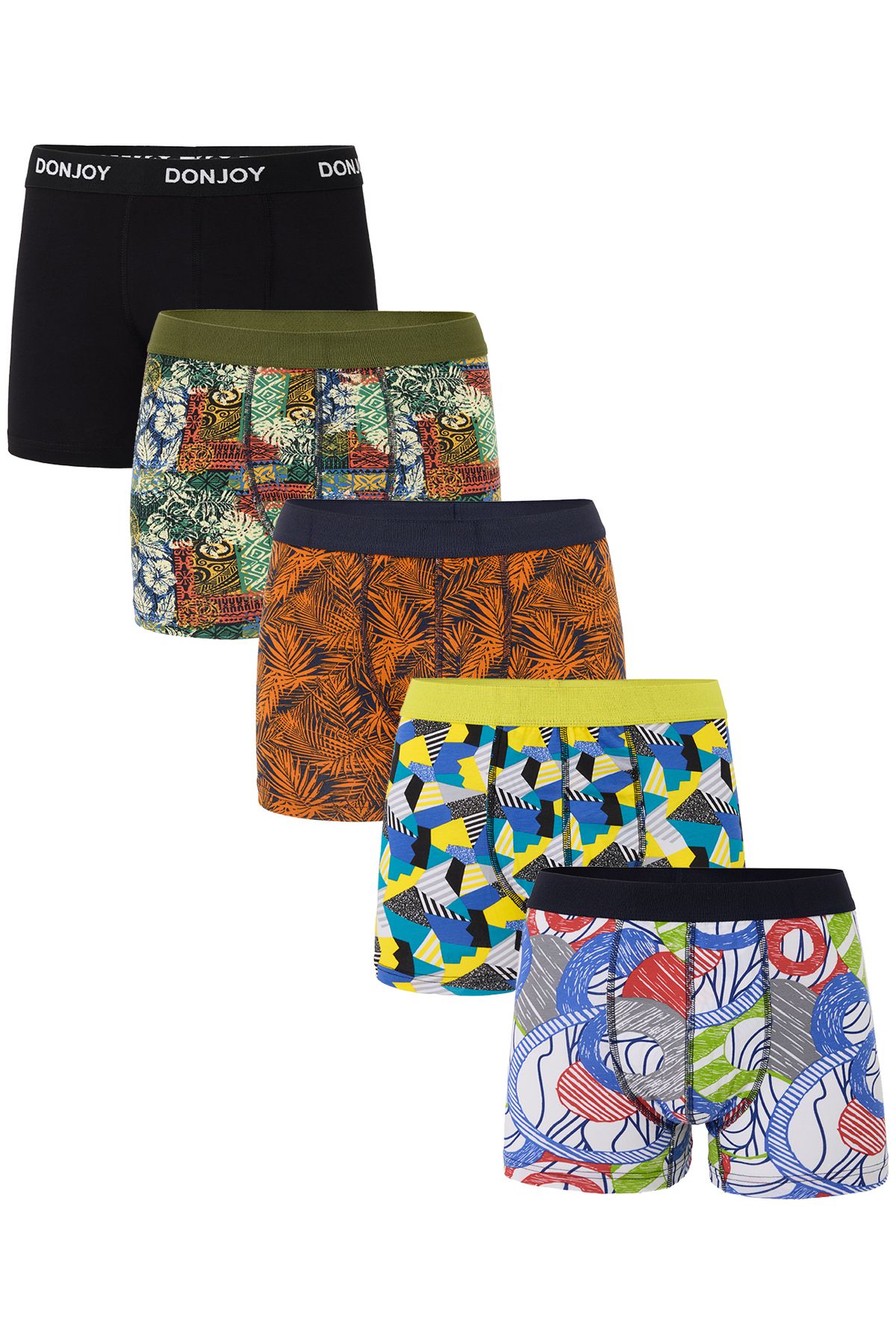 don joy Erkek 5'lİ Penye Beli Lastikli Pamuklu Boxer