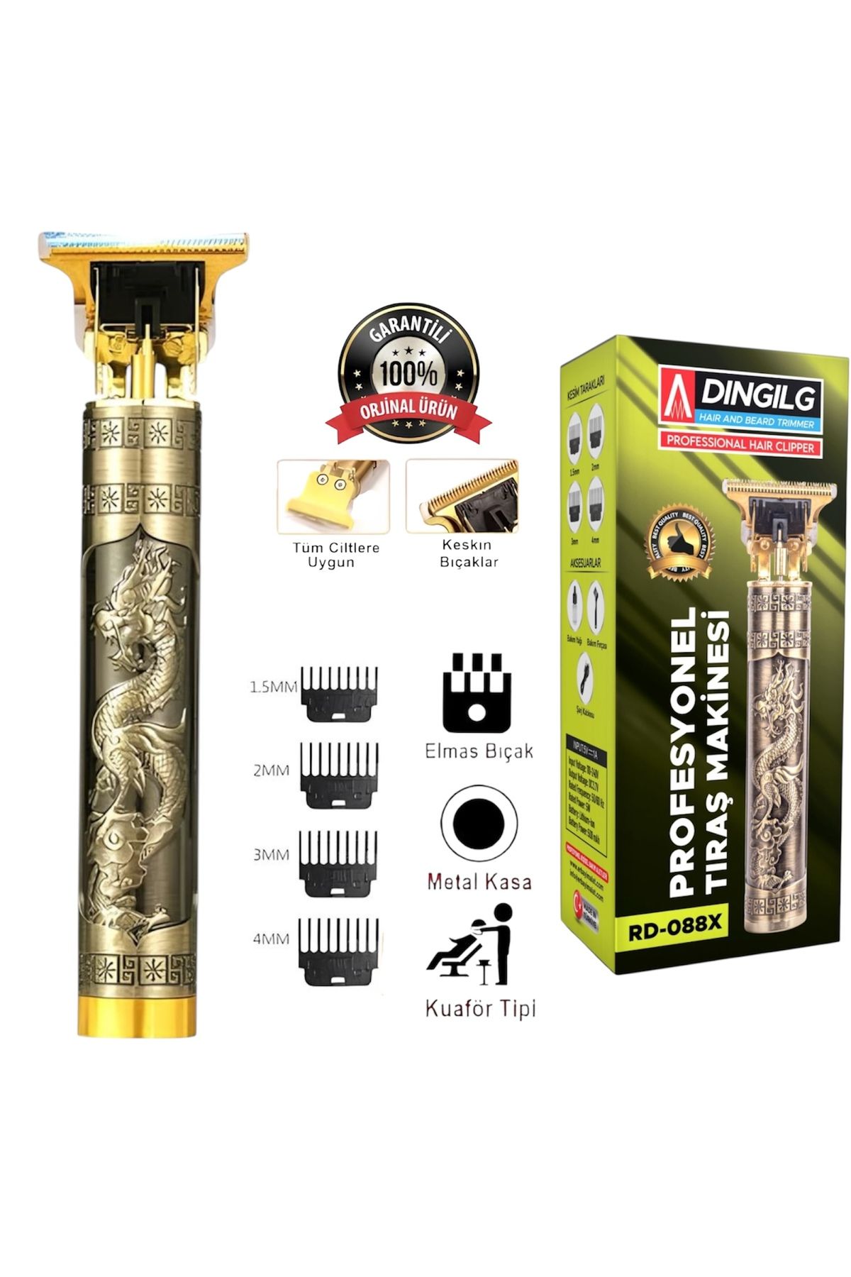 Trimtech 088X Tıraş makinesi Şarjlı Saç Sakal Lazer Epilasyon Öncesi Kol Bacak Yanak Koltuk Altı Vücut