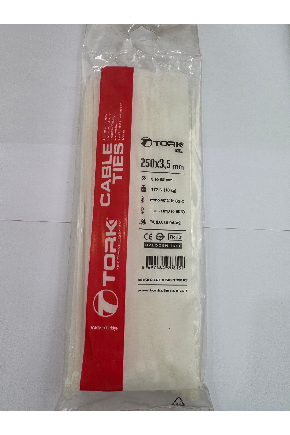 TORK Kablo Bağı 250*3,5 Beyaz