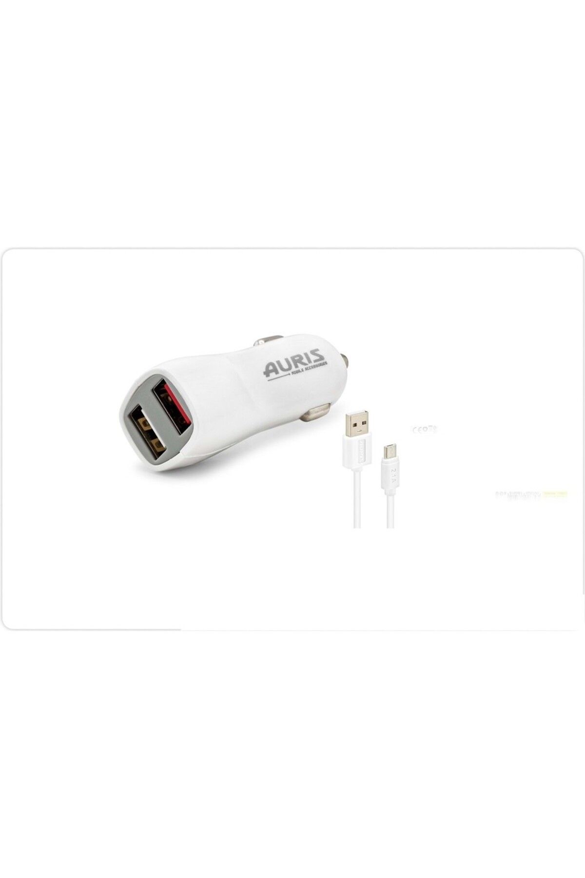Auris ARS-CR01 3.4A Micro USB 2li Giriş Araç Şarj Başlığı Çakmaklık