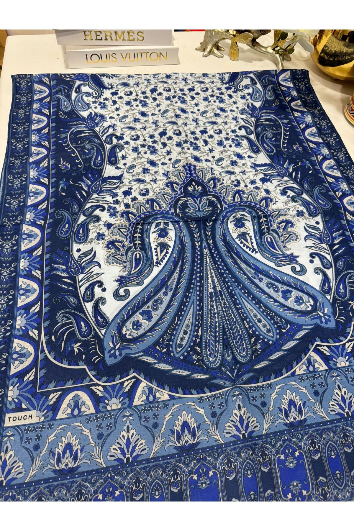 Organic Scarfs Hint Desenli Pamuk İpek Şal