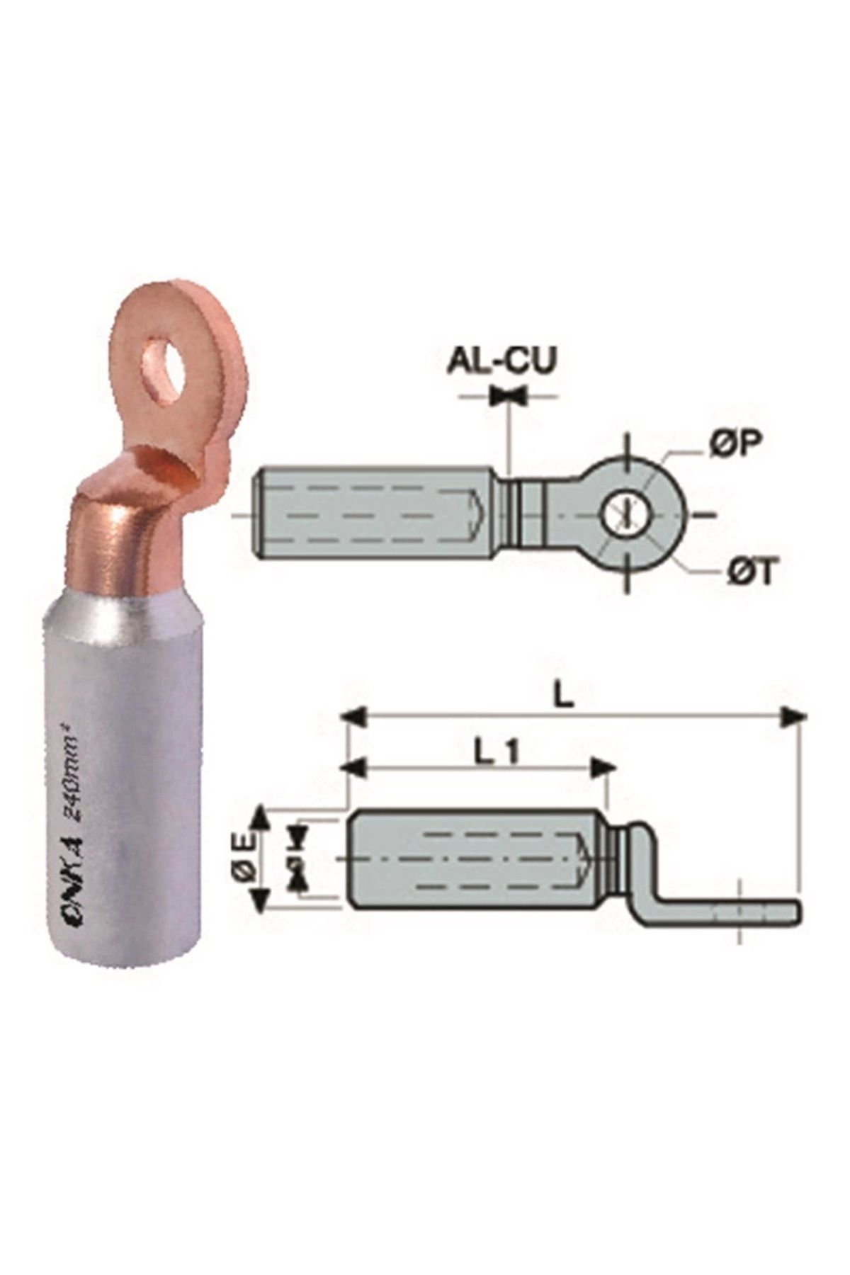 feifei 95 LİK BİMETAL KABLO PAPUCU - Elektrik Tesisatı İçin Kaliteli Kablo