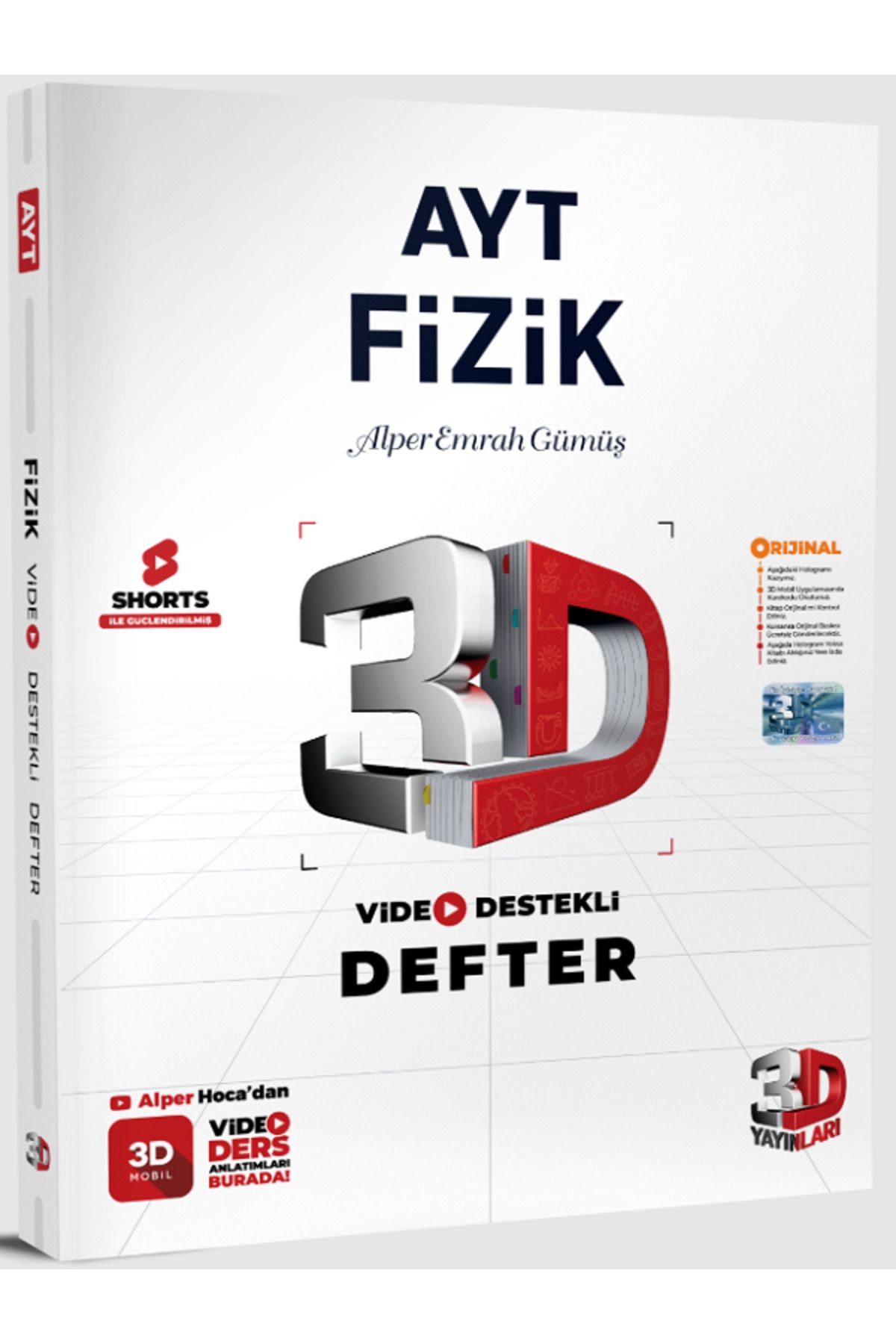 Efsane Yayınları 3D AYT FİZİK Video Destekli Defter / Video Ders Anlatımlı