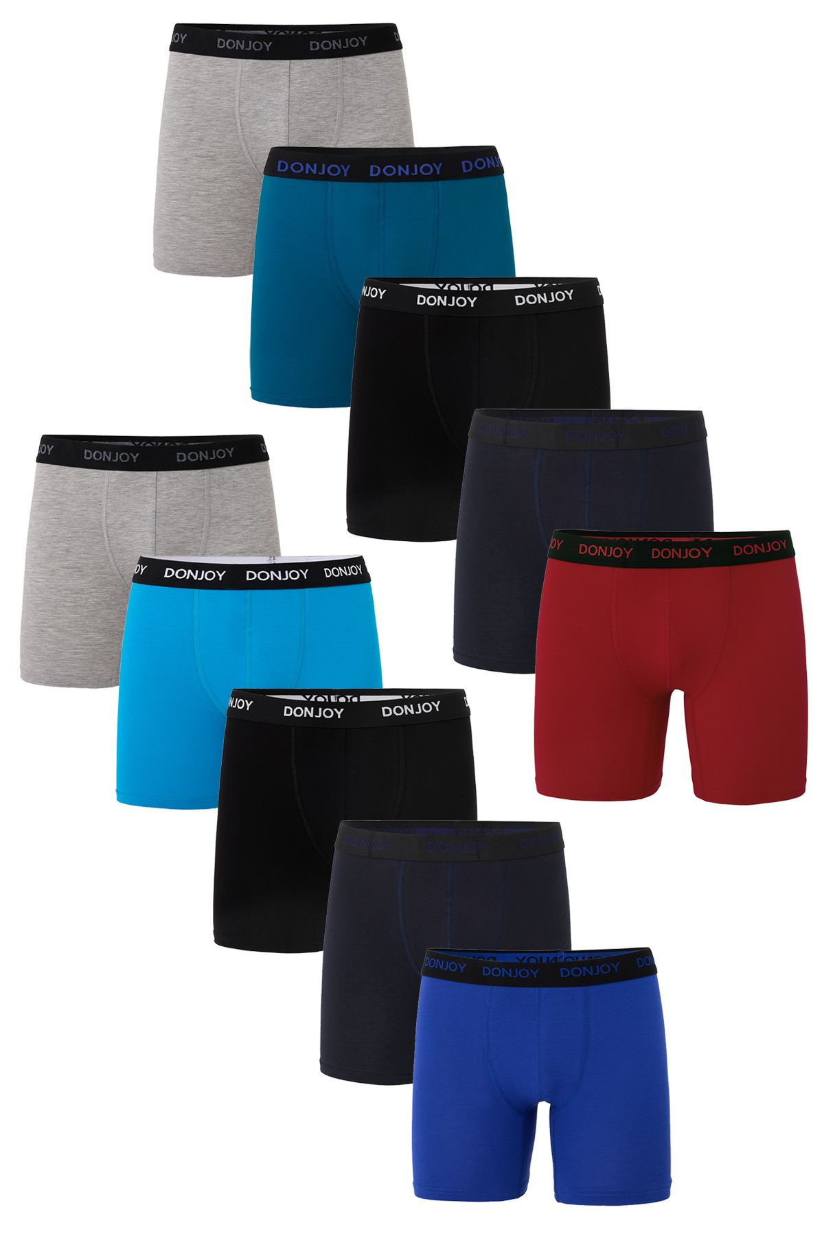 don joy Erkek 10'lu Penye Pamuklu Beli Lastikli Boxer