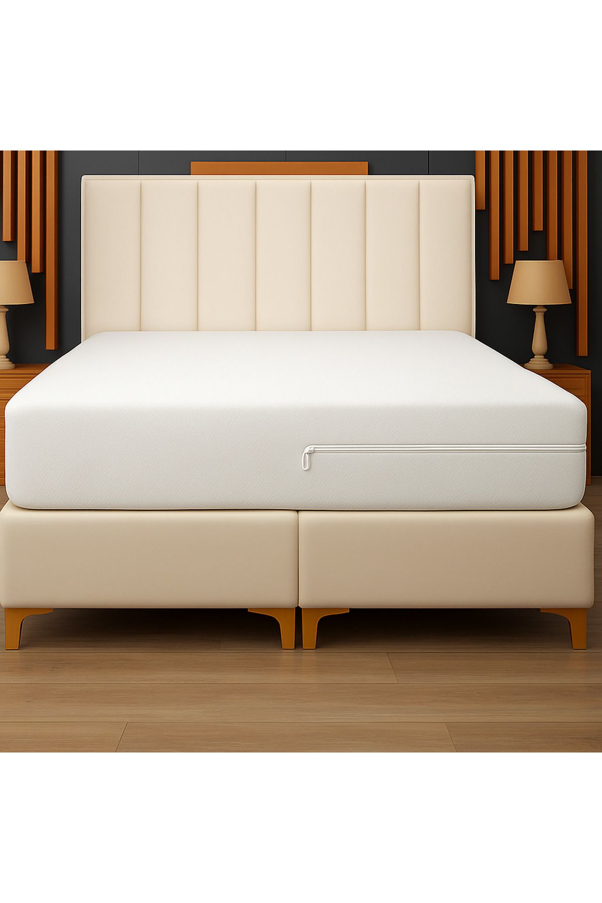 tıklasepetim Mellowtex %100 Pamuklu Fermuarlı Örme Yatak Kılıfı 160x200 Yüksekliği 30 Cm 1 Adet