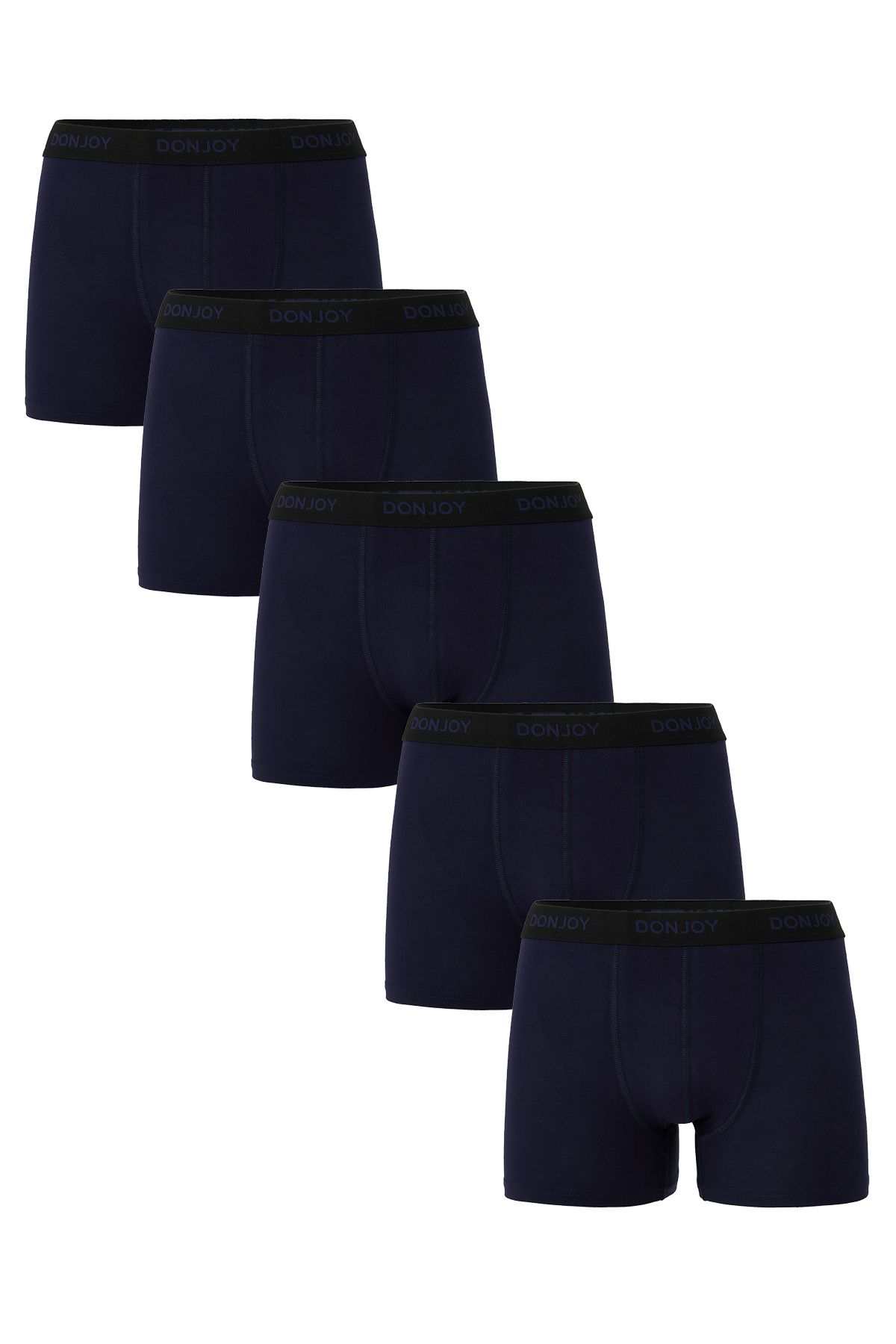 don joy Erkek 5'li Bambu Beli Lastikli Lacivert Boxer