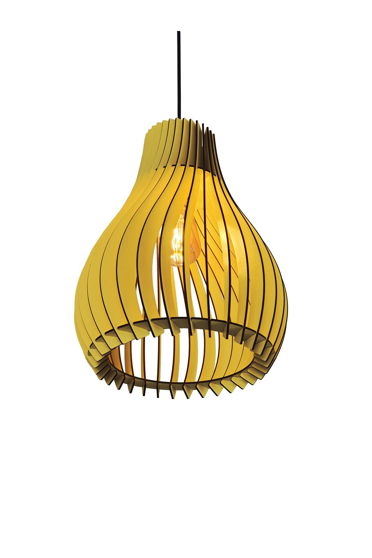 Design OTTO Vialux 14 Renk Modern Ahşap Bohem Avize Tekli Sarkıt Lamba Sarı Kırmızı Siyah Beyaz Aydınlatma
