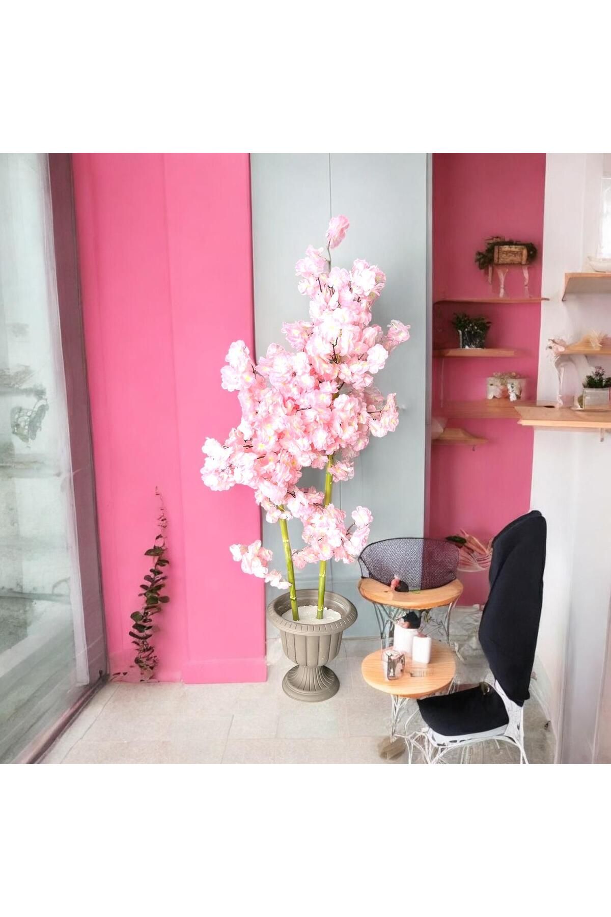 Altun Çiçekcilik yapay ağaç pembe 2 gövdeli bahar dalı 150 cm