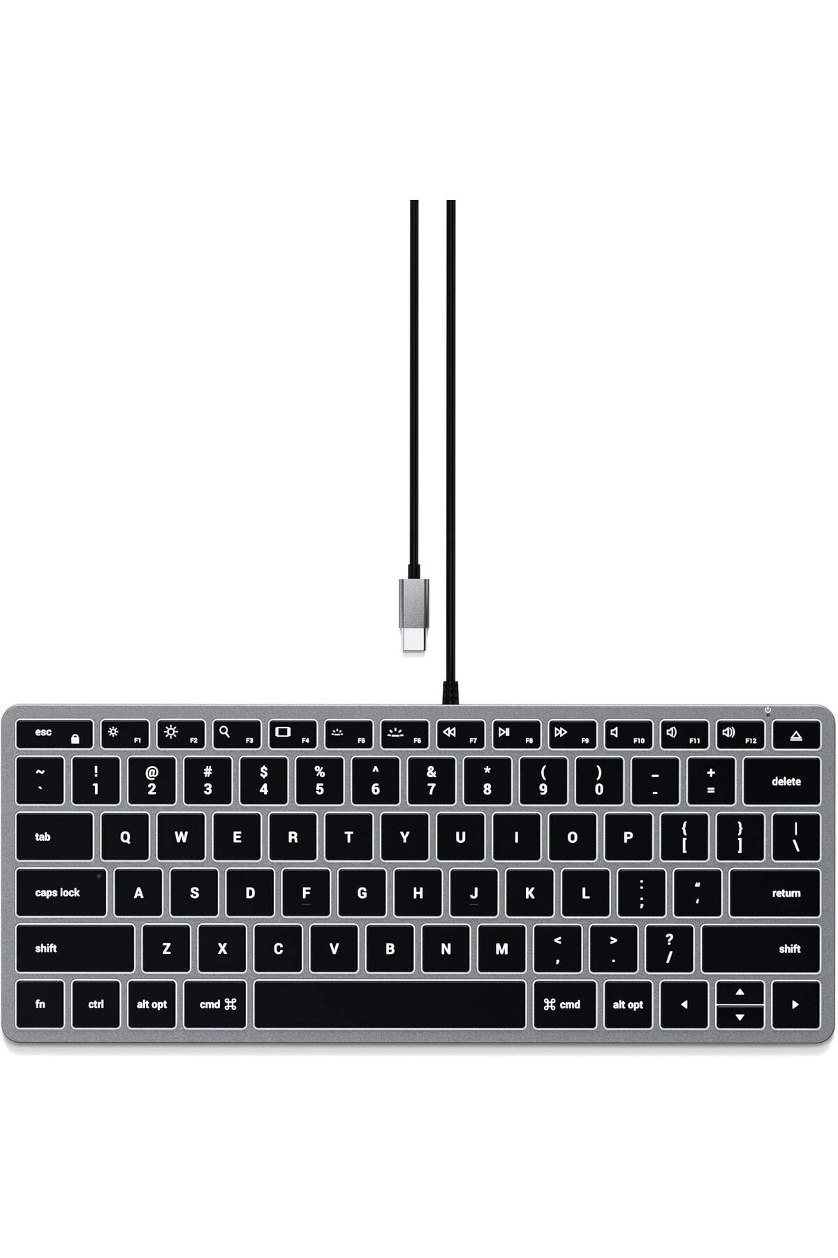 Satechi-لوحة مفاتيح رفيعة W1 سلكية بإضاءة خلفية - مفاتيح مضيئة واتصال USB-C - متوافقة مع 2 1