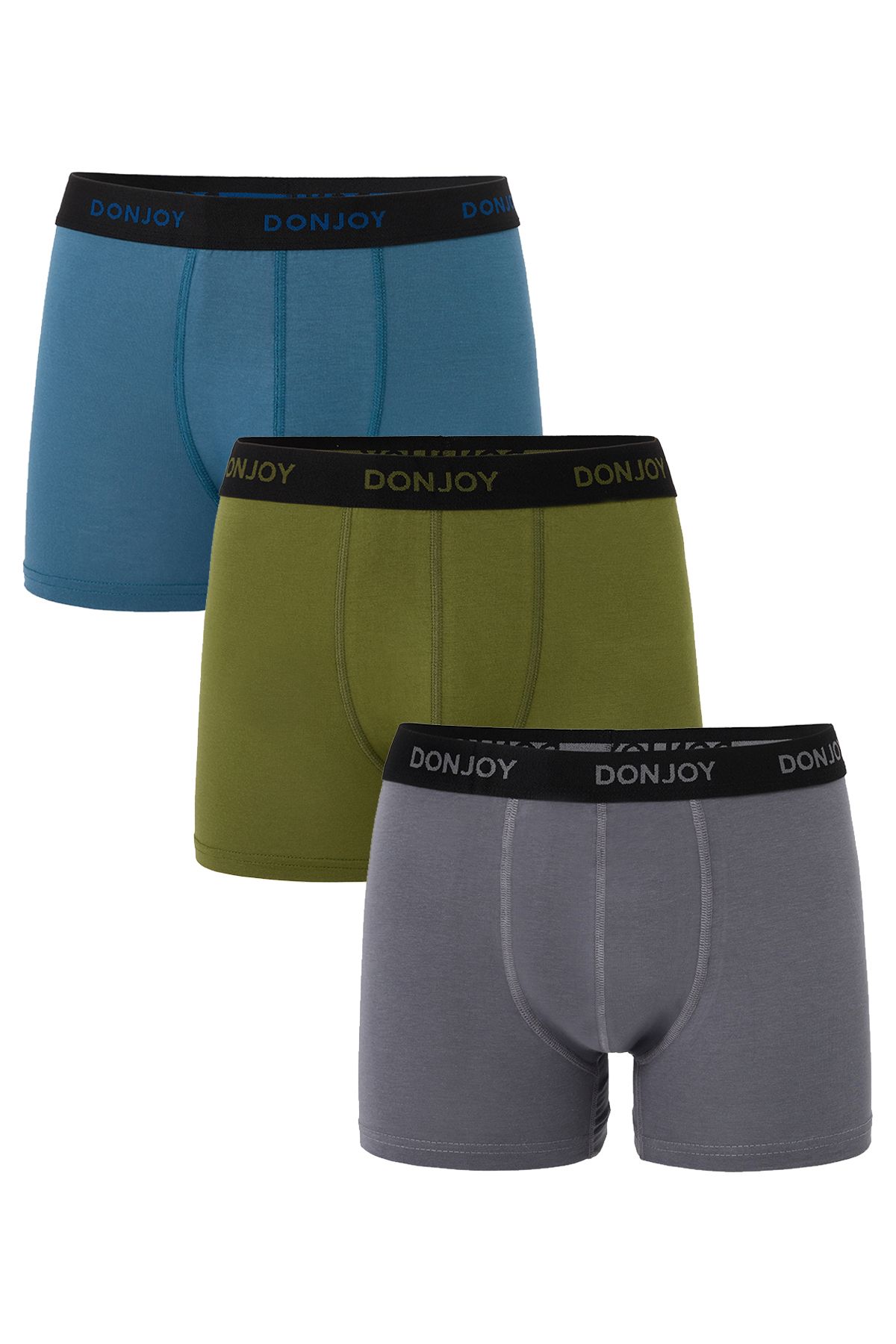 don joy Erkek 3'lü Bambu Beli Lastikli Boxer
