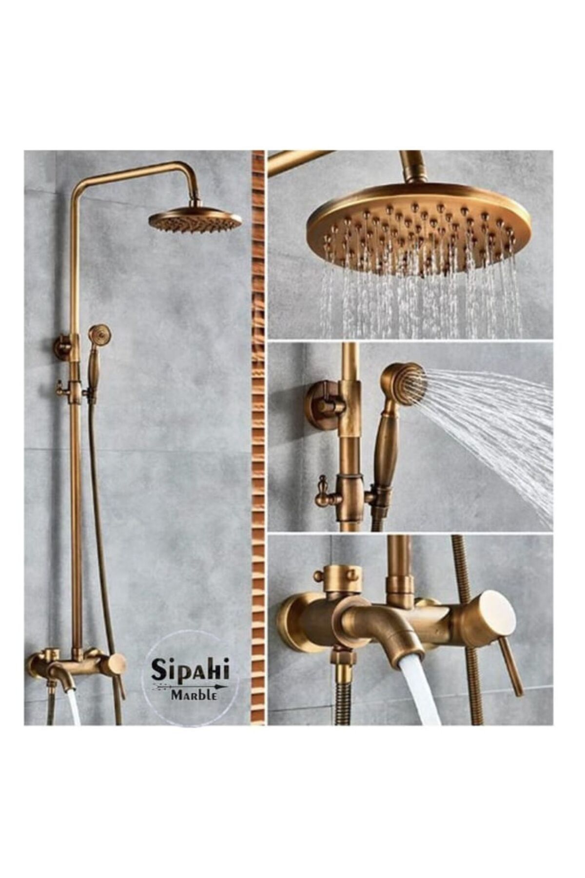 SİPAHİMARBLE Antik Banyo Duş Seti