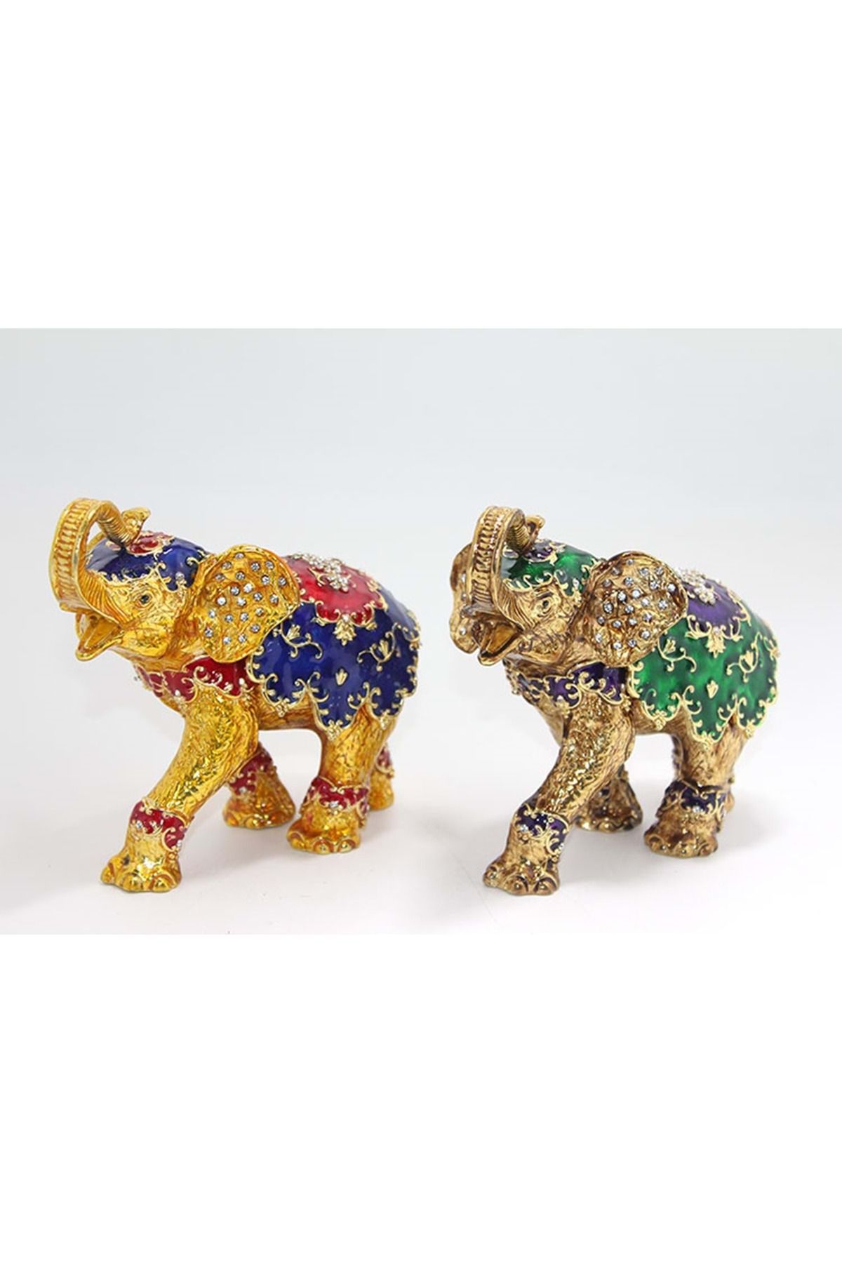 Store Sıvaroskı Taşlı Tekli Fil Figürü 14*17 Cm