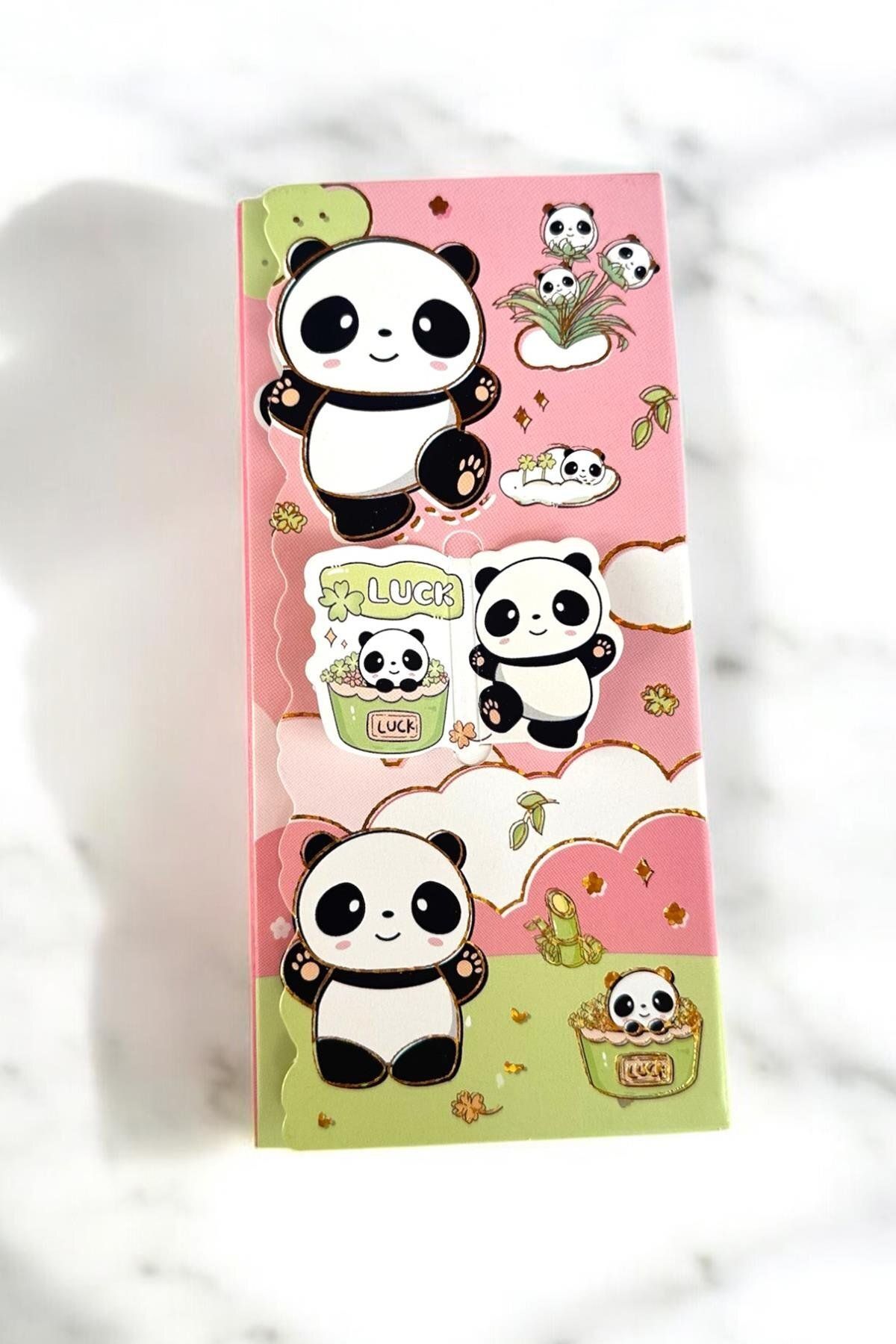 TAKIŞTIR Pembe Renk Panda Figürlü Yapışkanlı Not Kağıdı