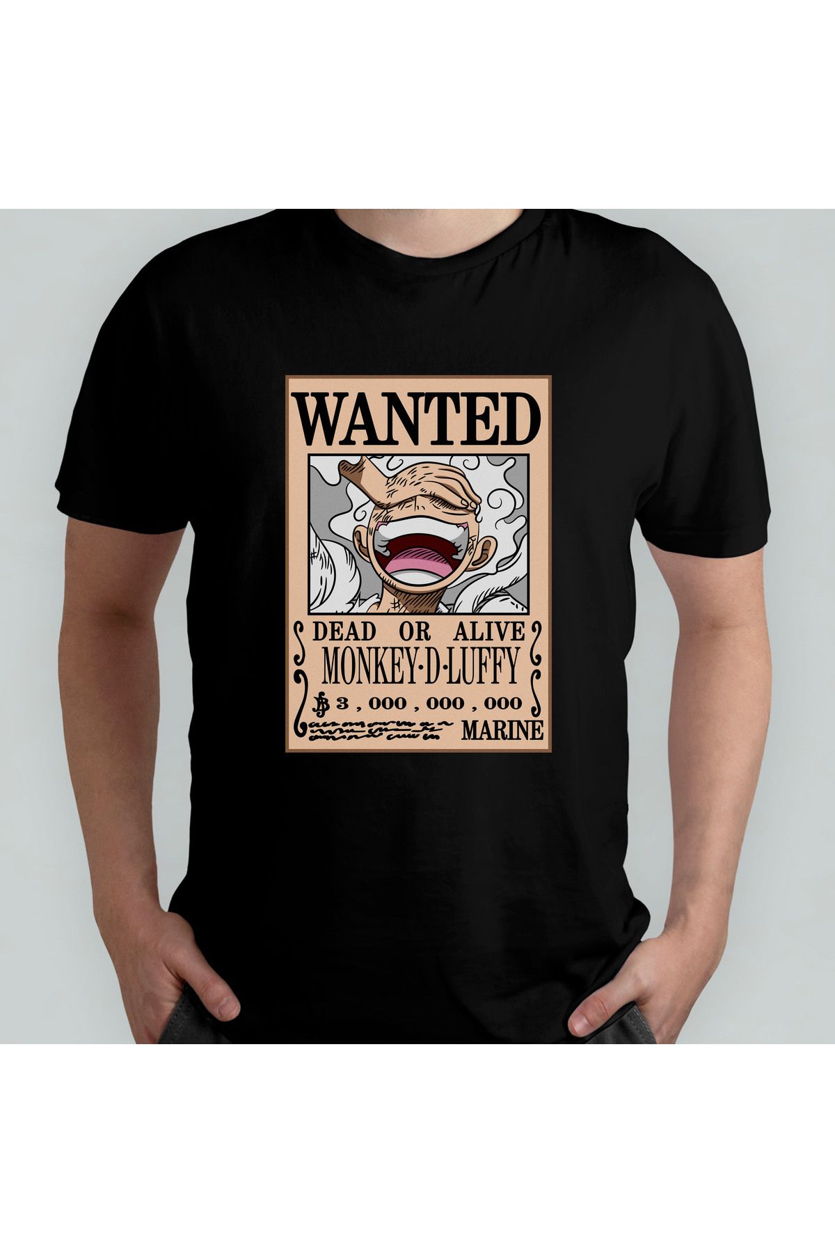 Pixxa One Piece Luffy Gear 5 Wanted Unisex %100 Pamuklu Bisiklet Yaka T-Shirt