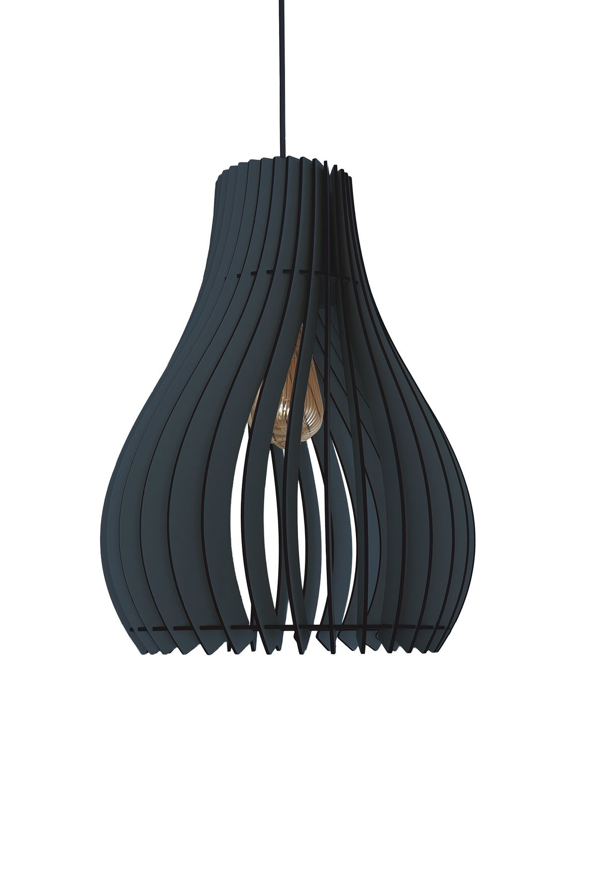 Design OTTO Vialux 14 Renk Modern Ahşap Bohem Avize Tekli Sarkıt Lamba Sarı Kırmızı Siyah Beyaz Aydınlatma