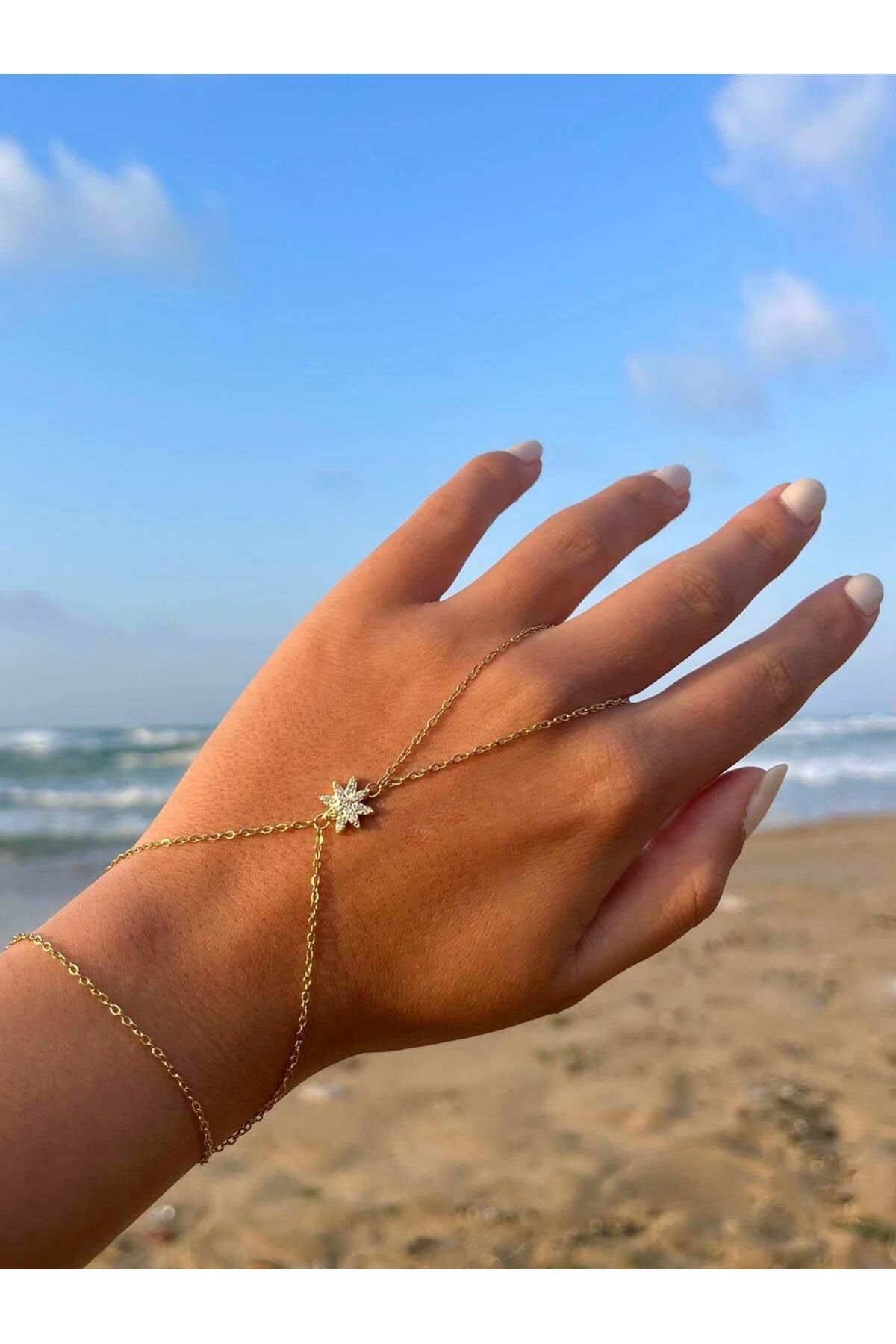 Zerys Jewelry Kutup Yıldızı Detaylı Gold Şahmeran