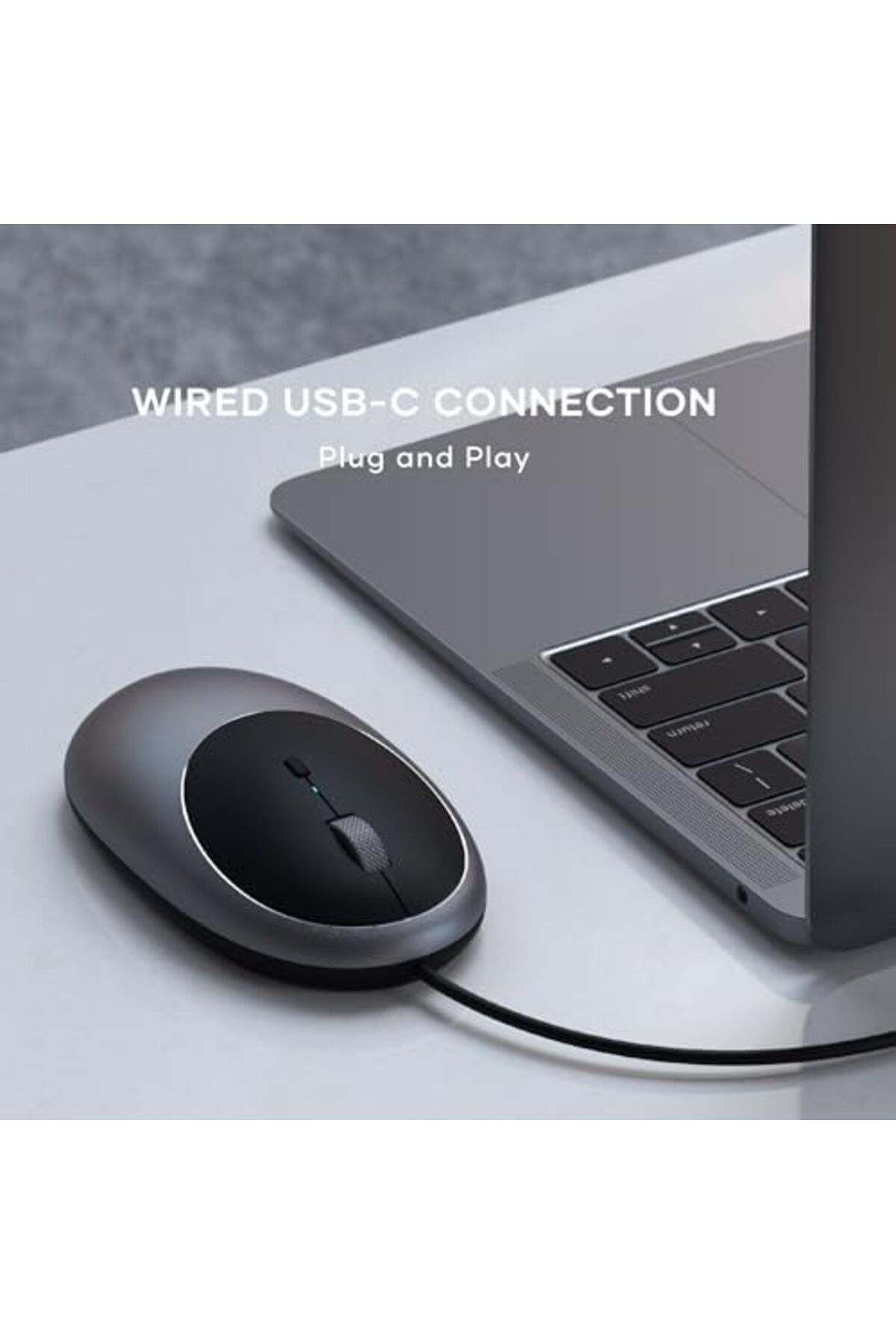 Satechi-Aluminum C1 USB-C Wired Mouse – Optical Computer Mouse – For M2/M1 MacBook Pro/Air, M2/M 6