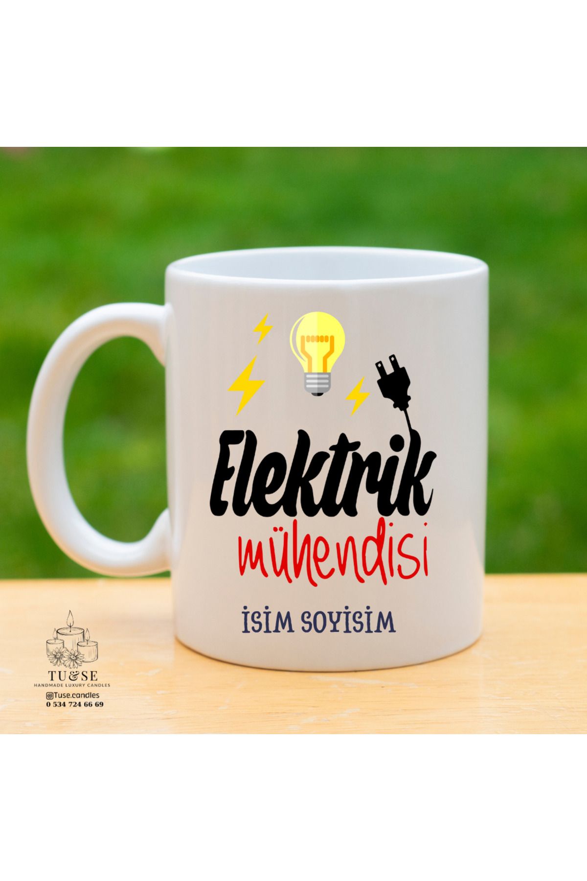Tu&Se Candles ⚡ Elektrik Mühendisine Özel Kupa – Mesleki Tasarım, Anlamlı Hediye