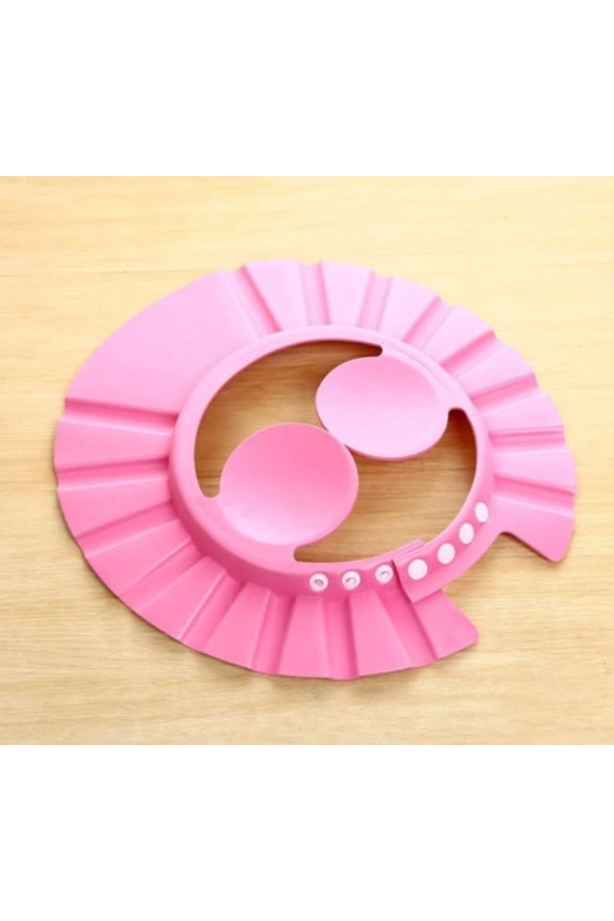Generic Bebek Banyo Şapkası Düğmeli Kulaklıklı Pembe