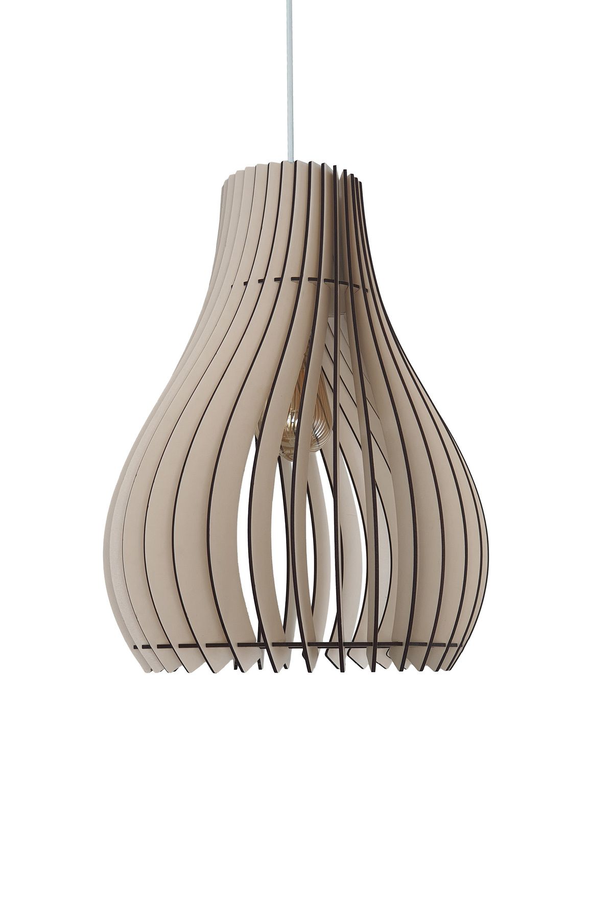 Design OTTO Vialux 14 Renk Modern Ahşap Bohem Avize Tekli Sarkıt Lamba Sarı Kırmızı Siyah Beyaz Aydınlatma