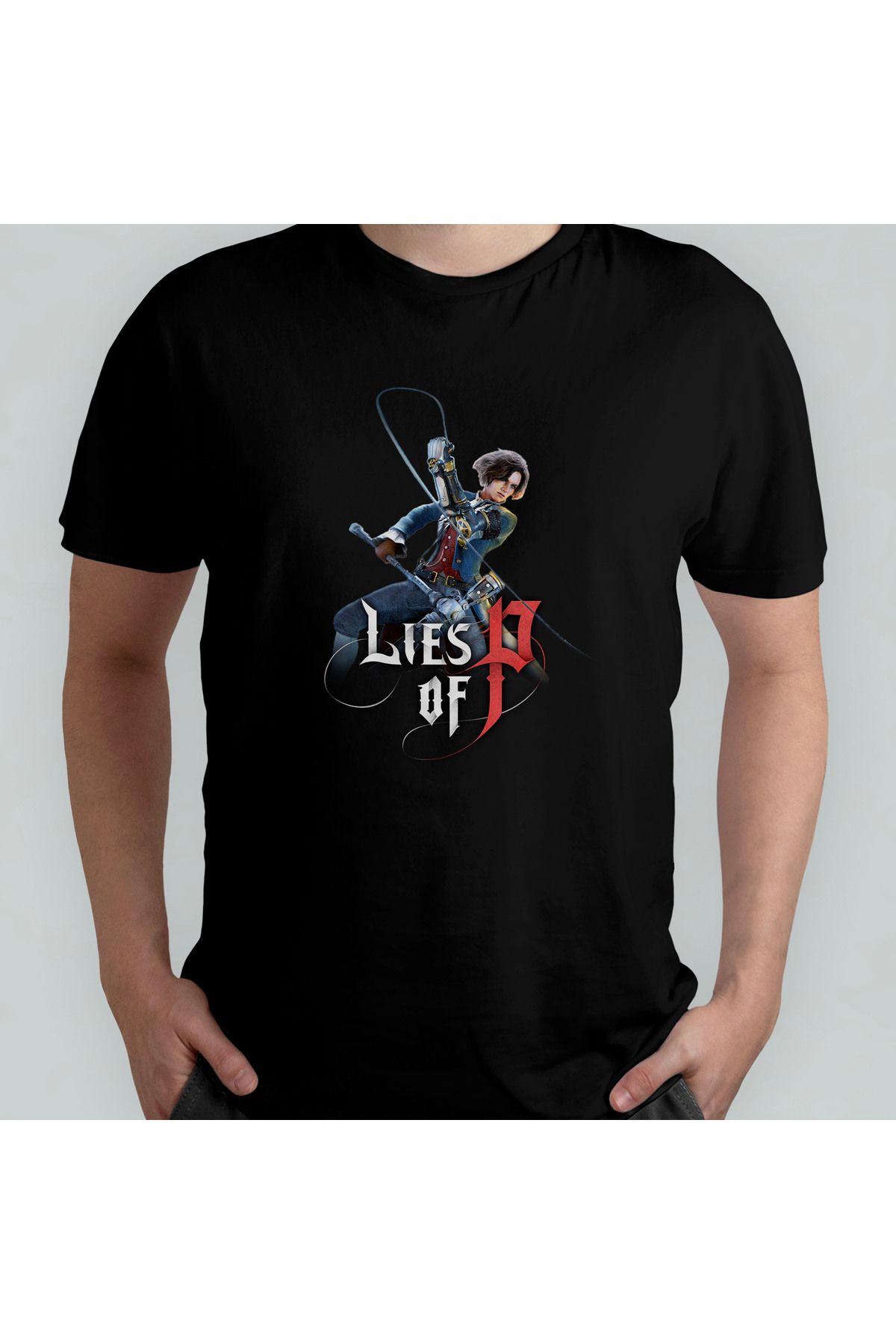 Pixxa Lies Of P Unisex %100 Pamuklu Bisiklet Yaka T-Shirt Model 1