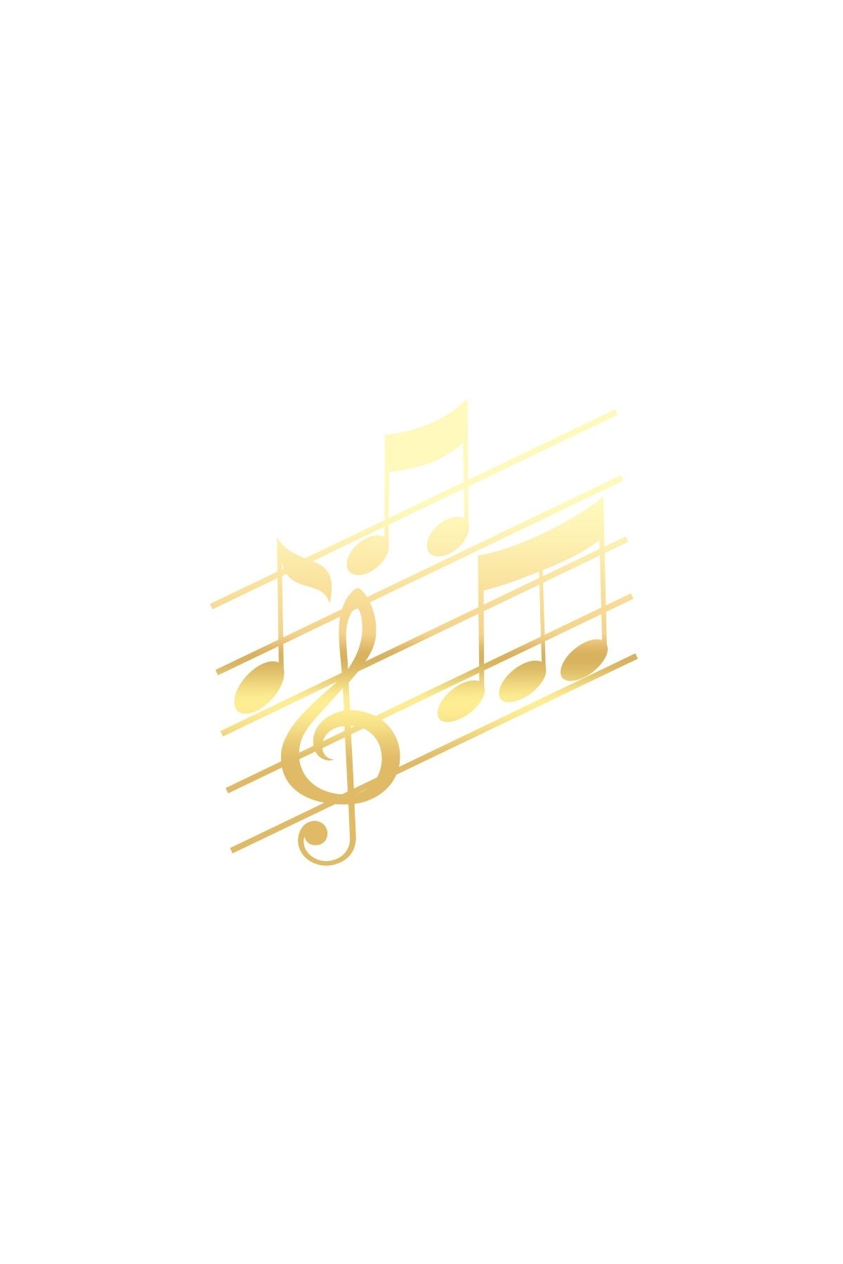 Reysa Tasarım Müzik ve Nota Sticker 17x17 Cm Gold