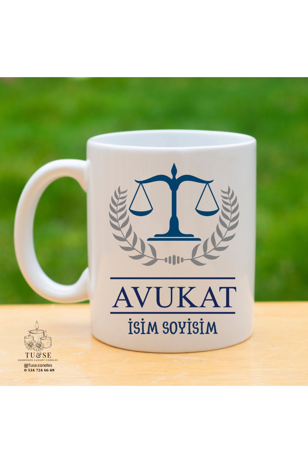 Tu&Se Candles ⚖️ Avukata Özel Kupa Bardak – Terazi ve Adalet Temalı Tasarım