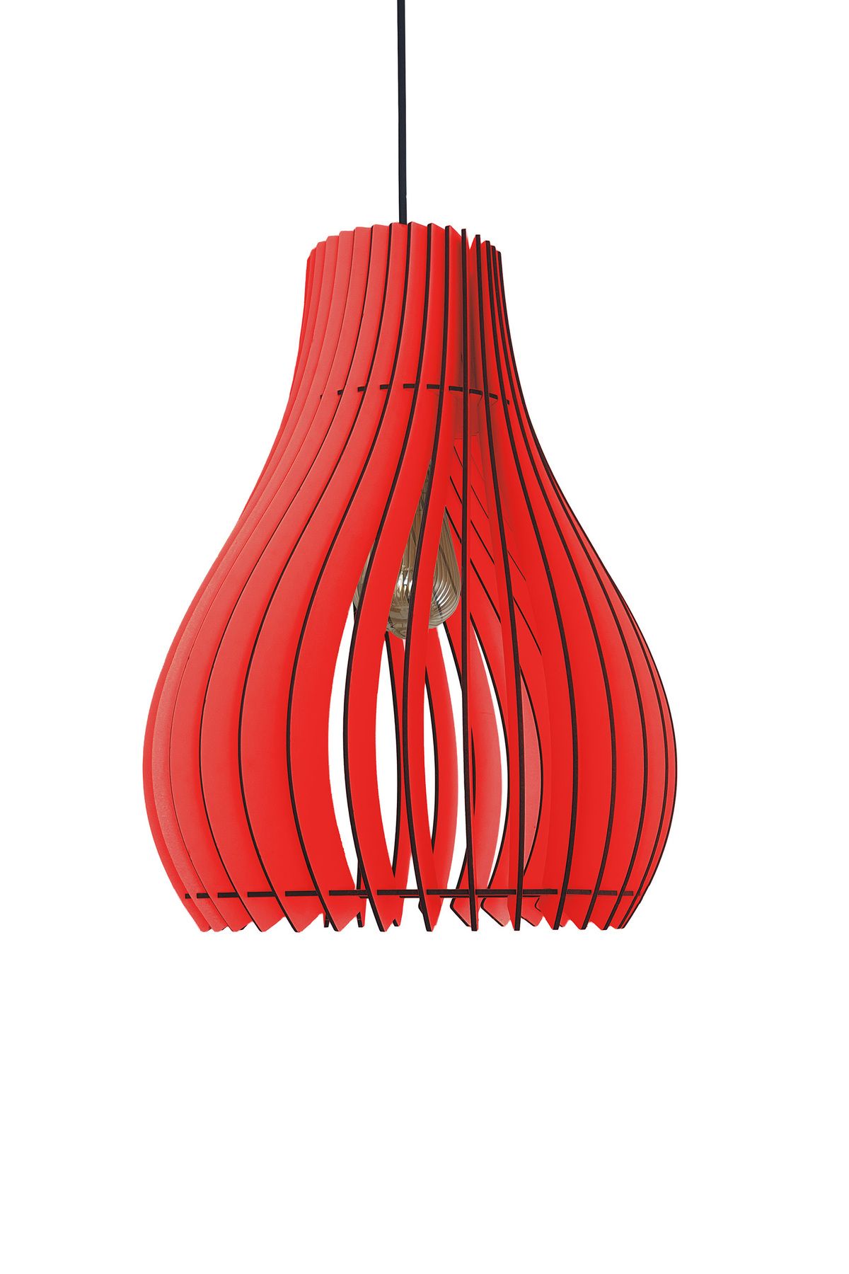 Design OTTO Vialux 14 Renk Modern Ahşap Bohem Avize Tekli Sarkıt Lamba Sarı Kırmızı Siyah Beyaz Aydınlatma