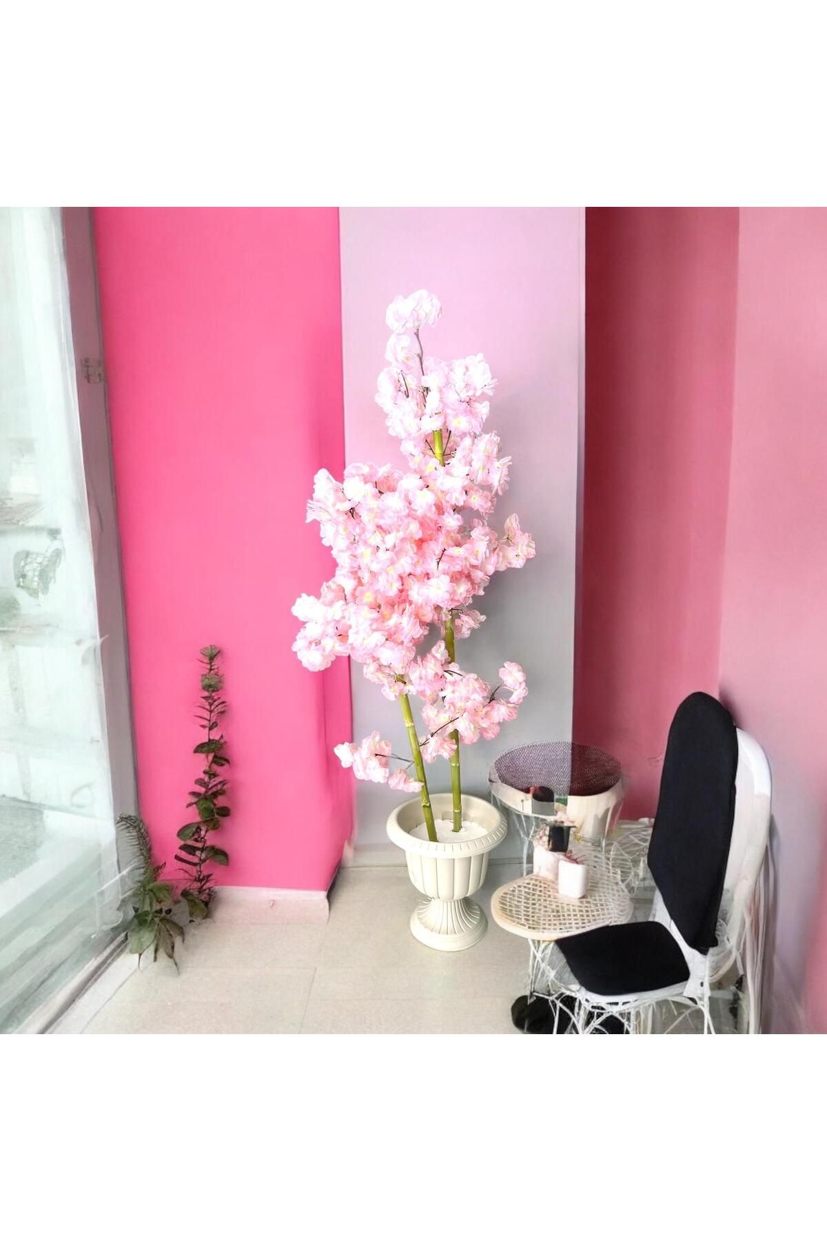 Altun Çiçekcilik yapay ağaç pembe 2 gövdeli bahar dalı 150 cm