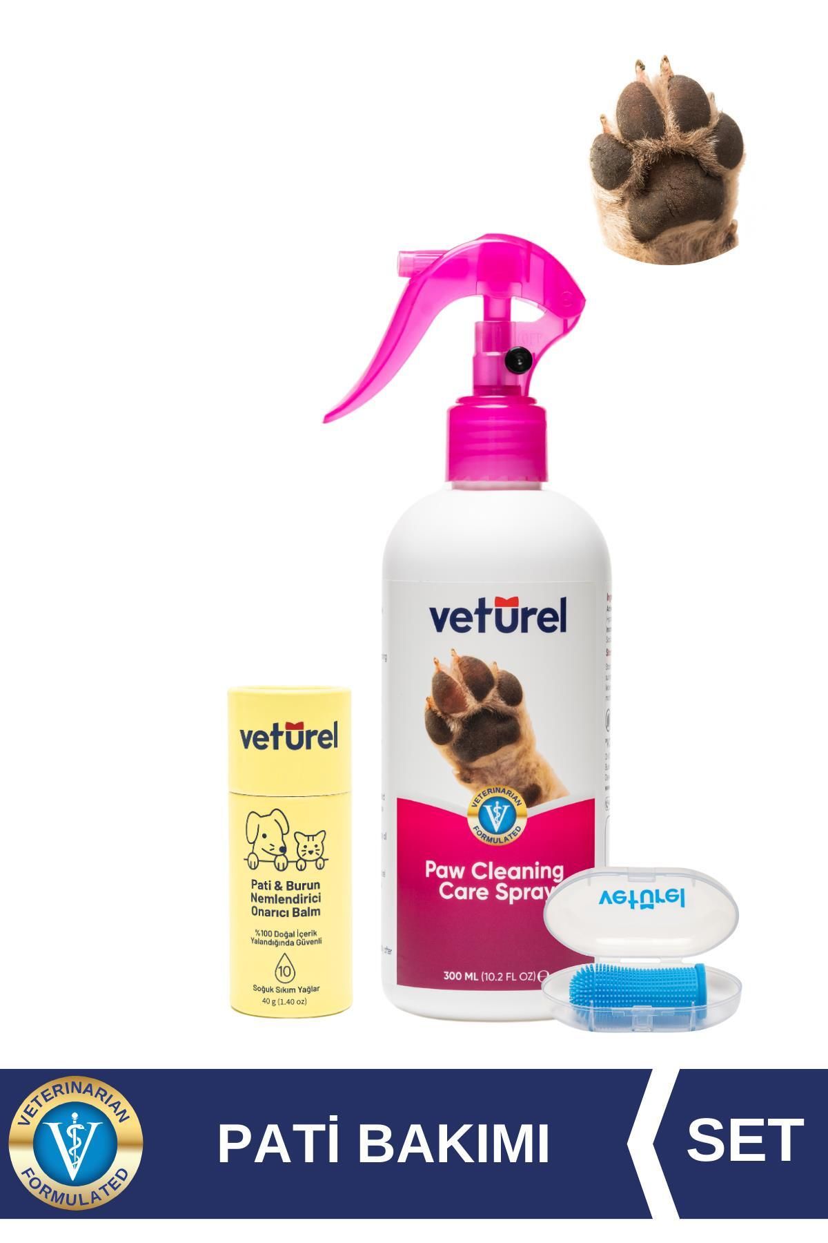 Veturel Köpek Pati Kir Koku Temizleyici Sprey Diş Fırçası Pati Balm %100 Doğal Nemlendirici Koruyucu Bakım