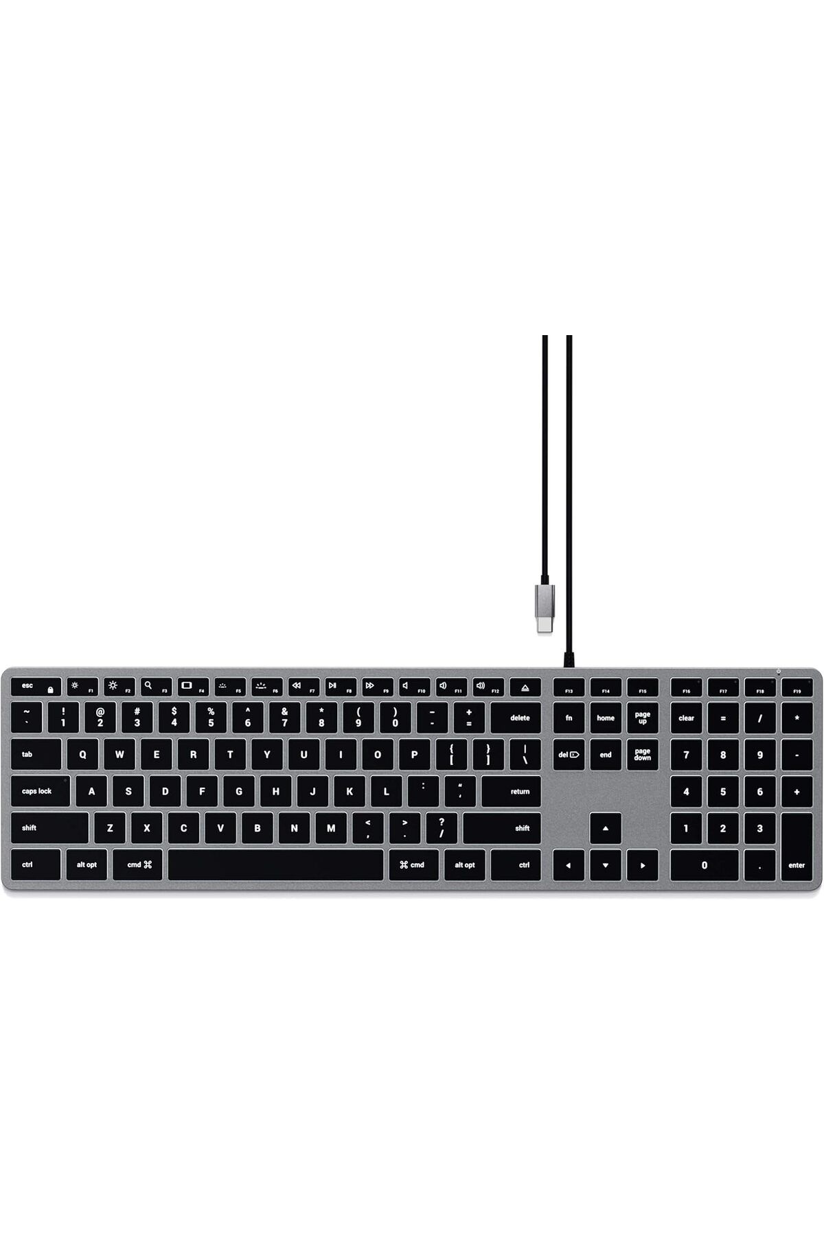 Satechi-Slim W3 Wired Backlit Keyboard with Numeric Keypad 1