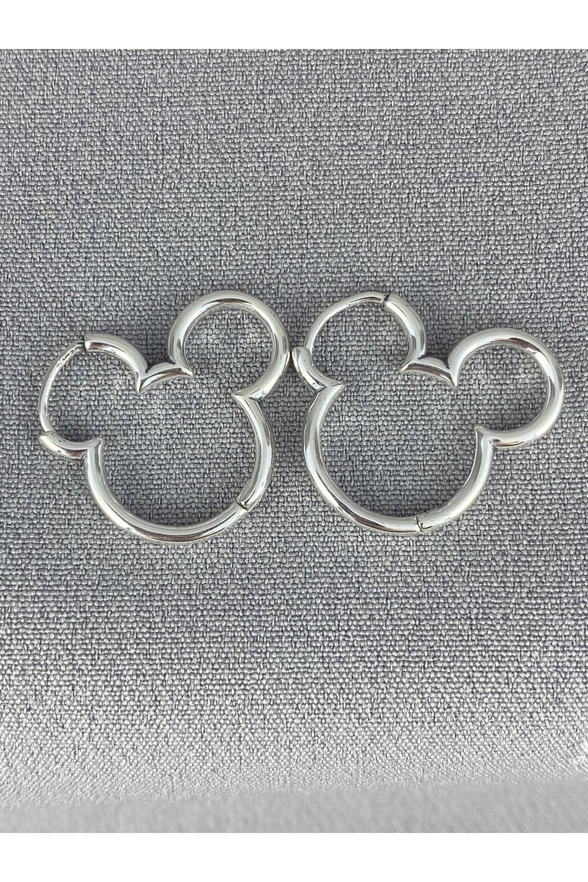 My Story Mickey Mouse Silüet Halka Küpeler