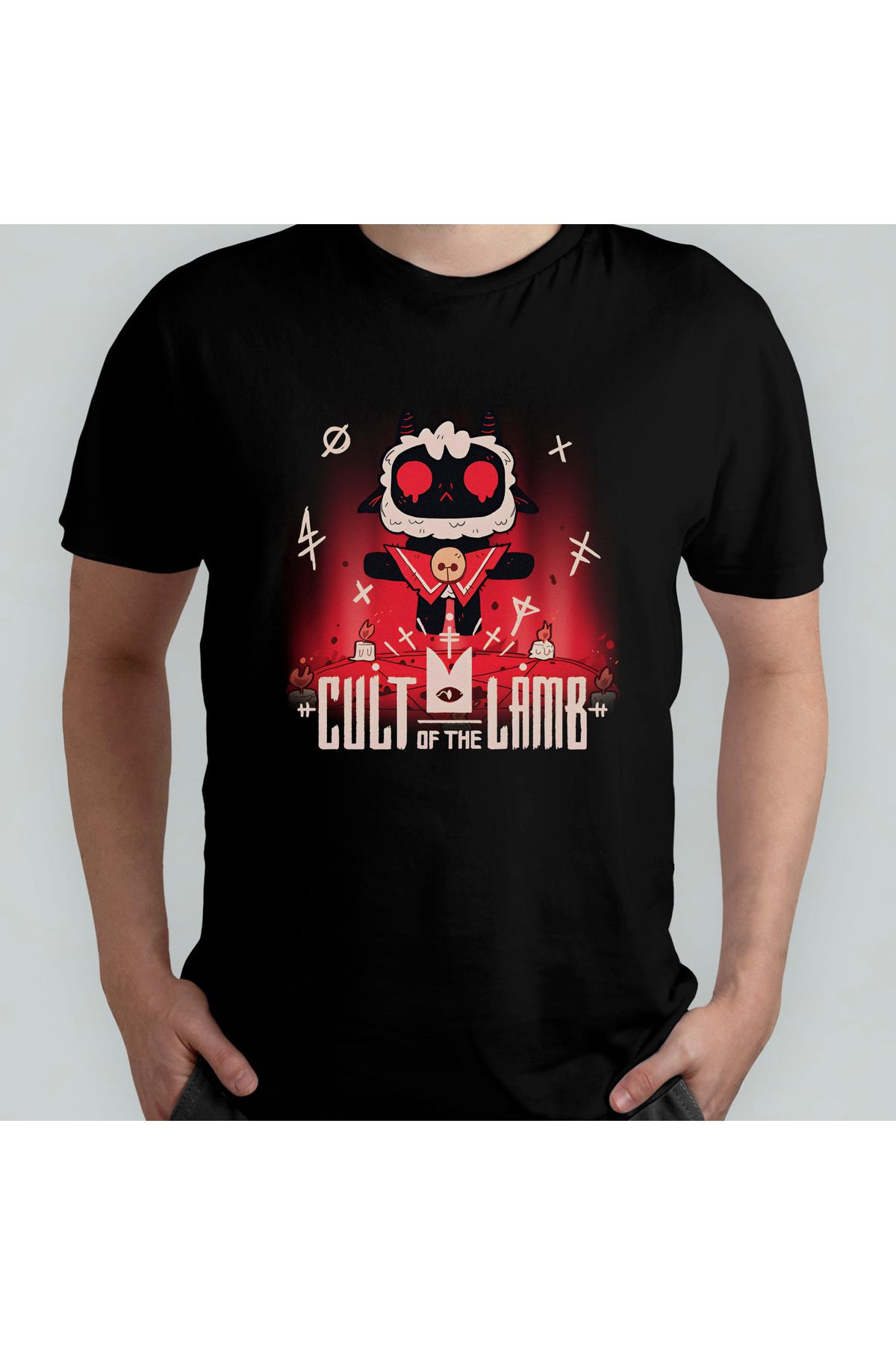 Pixxa Cult of the Lamb Unisex %100 Pamuklu Bisiklet Yaka T-Shirt