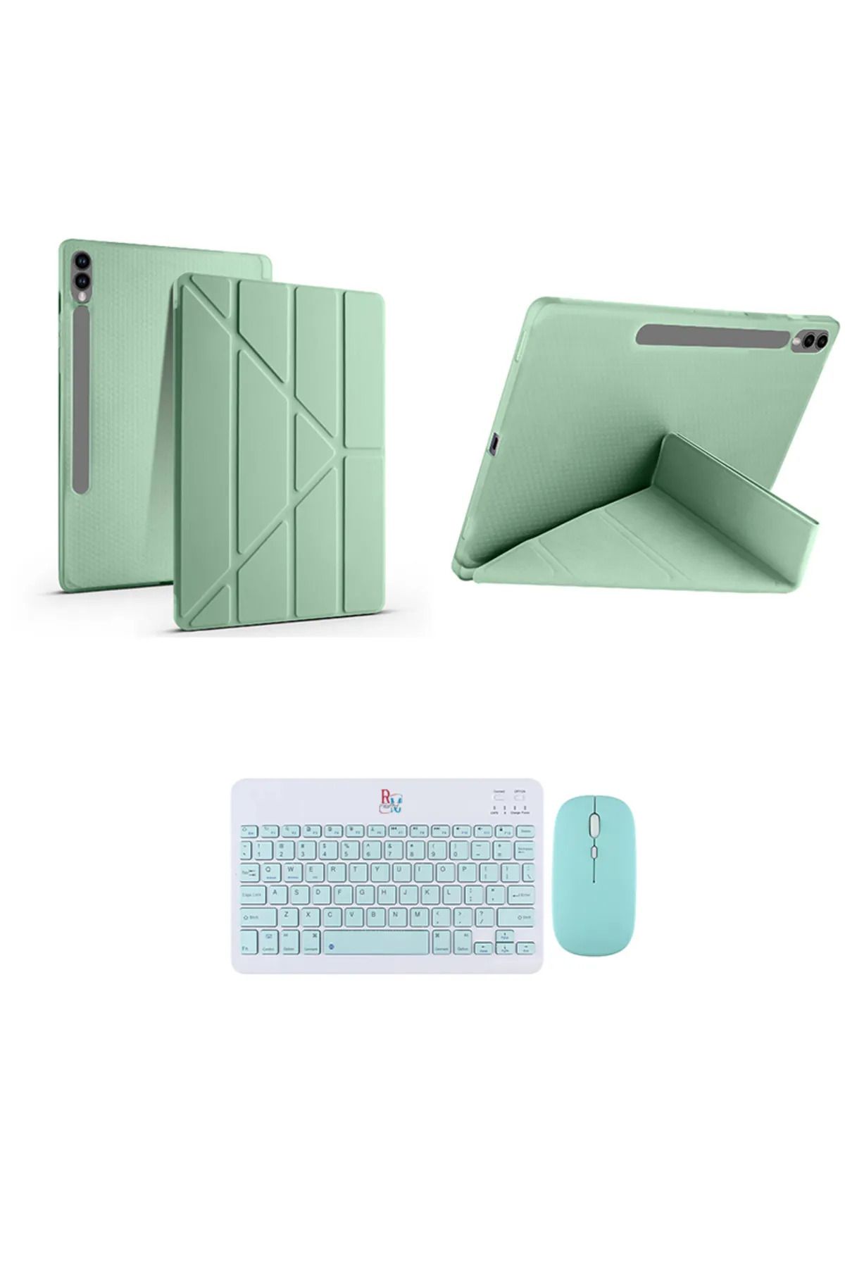 redmud teknoloji Samsung Galaxy Tab S9 Plus 12.4 inç İle Uyumlu Üçgen Standlı Kılıf Ve Klavye Mouse 2 li Set