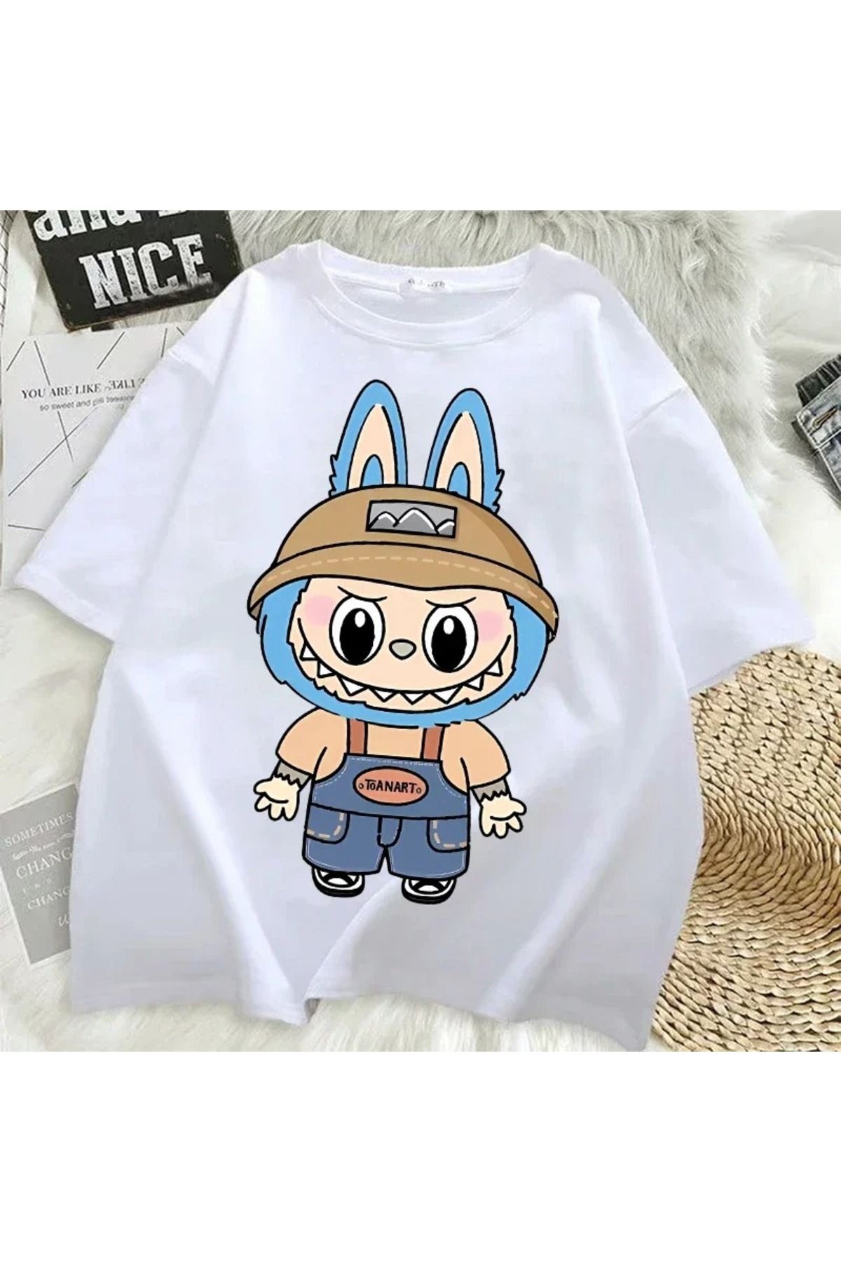 JANSO GROUP -KADIN LABOBO02 2025 BASKILI TSHIRT OVERSİZE PAMUKLU