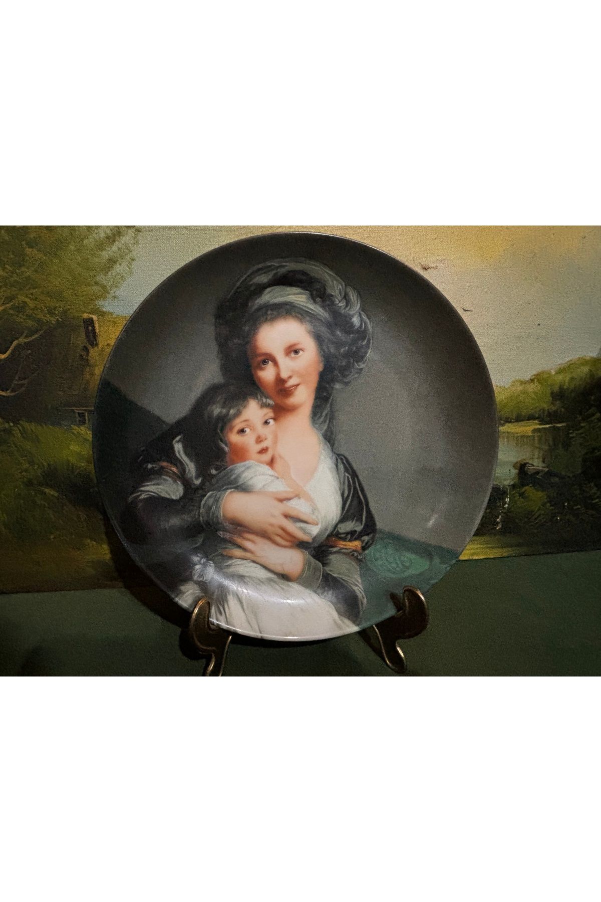 tayfuntufan antika koleksiyon giraud limoges france 24 cm çapında porselen dekor tabağı -87065