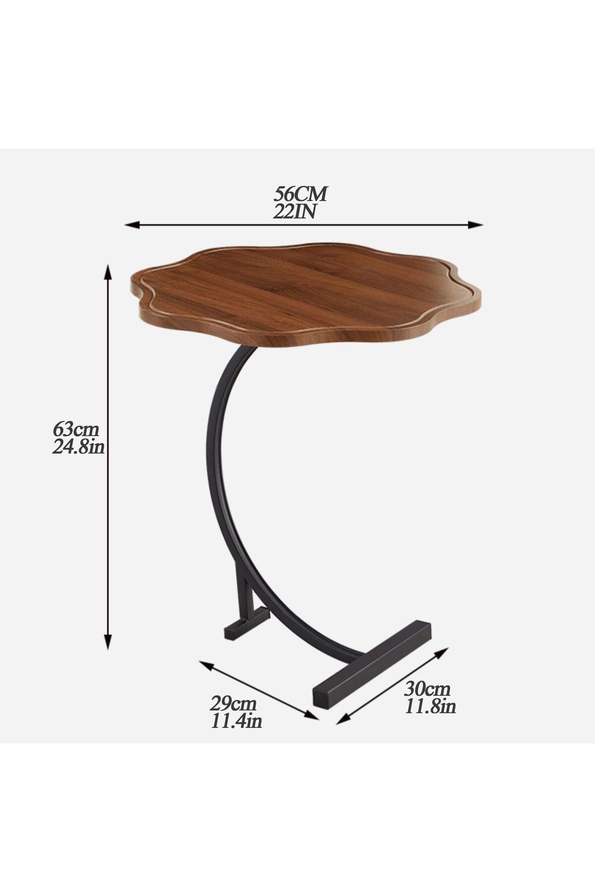 Generic-C-Shaped End Table, Small Side Table Next to Sofa Bed, C-Shaped Side Table in Living Room and Bedroo 3