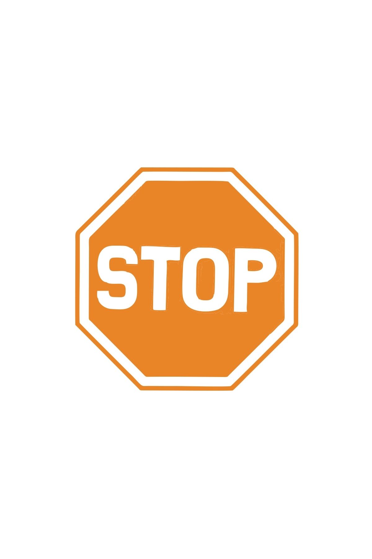 Reysa Tasarım Stop Stikcer 17x17 Cm Turuncu