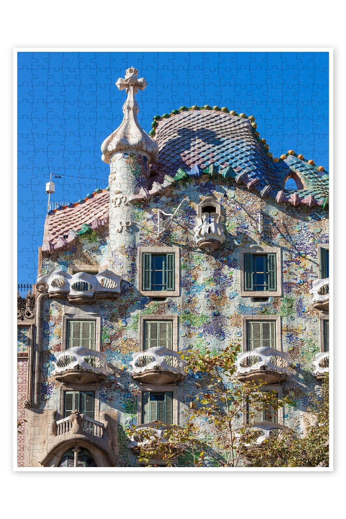 Jeronkarji Casa Batllo'nun Cephesi, Barselona 500 Parça Puzzle Yapboz Şehir Manzara Temalı Hobilik