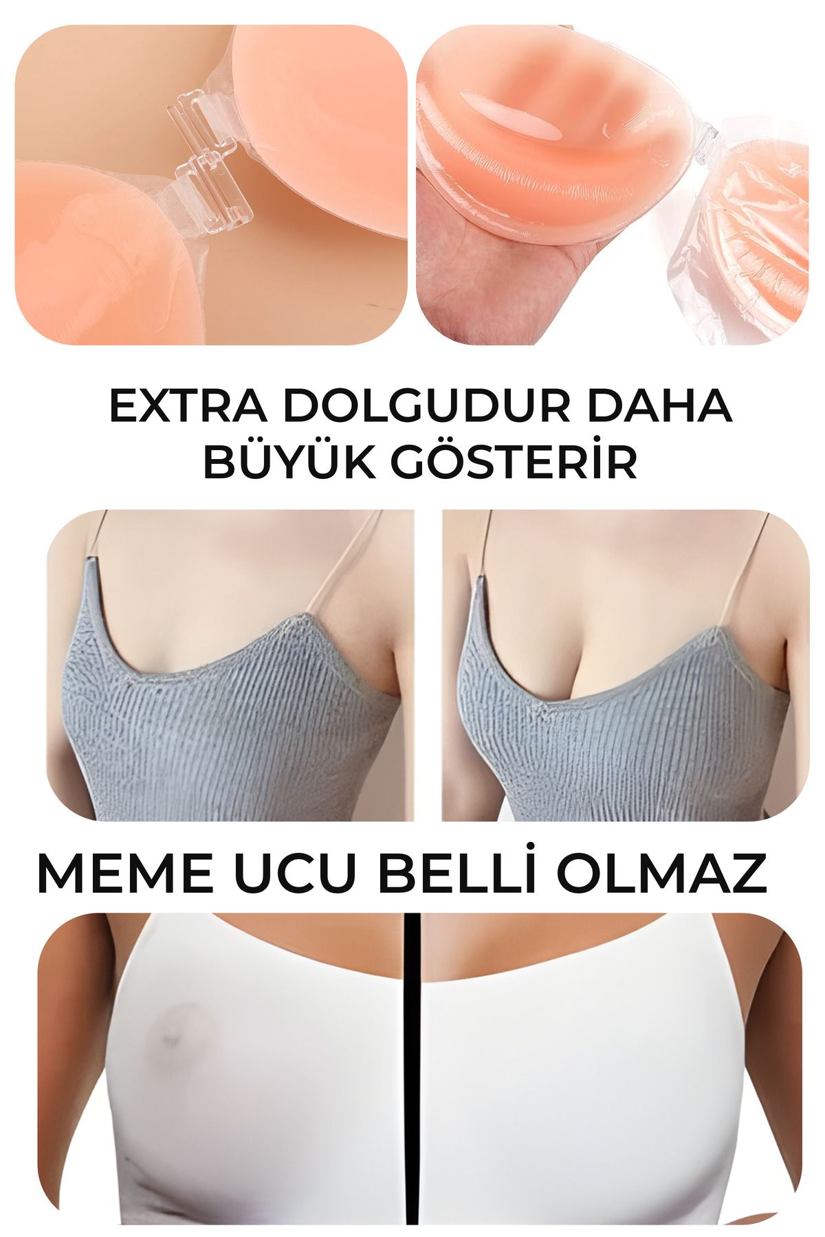 Sofya Passion Meme Ucu Kapatıcı, Destekli Büyük Gösteren Sihirli Yapışkan Silikon Sütyen