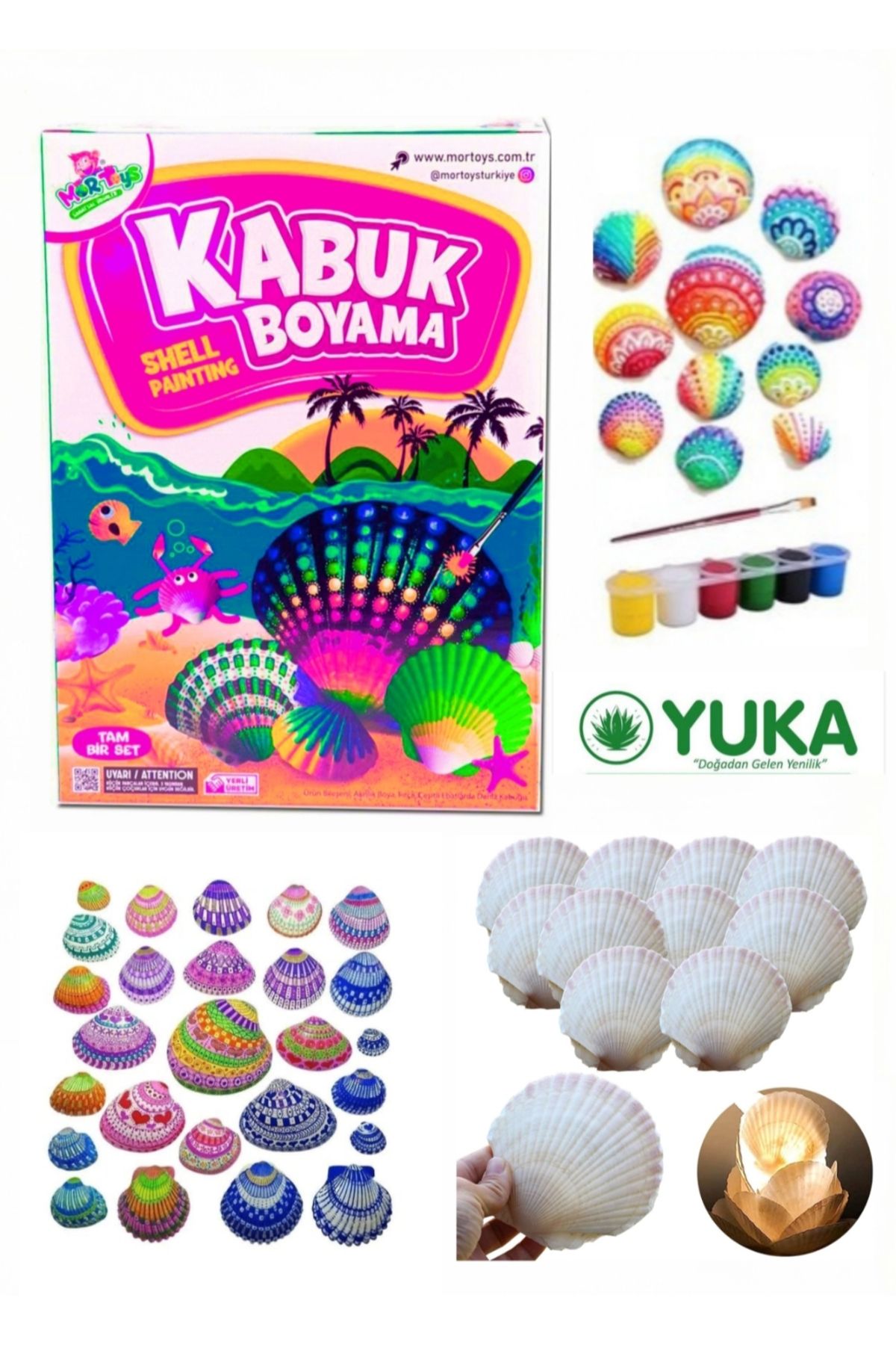 Yuka Kabuk Boyama Seti,Deniz Kabuğu Boyama Çocuklar Için Deniz Kabuğu Boyama Shell Painting