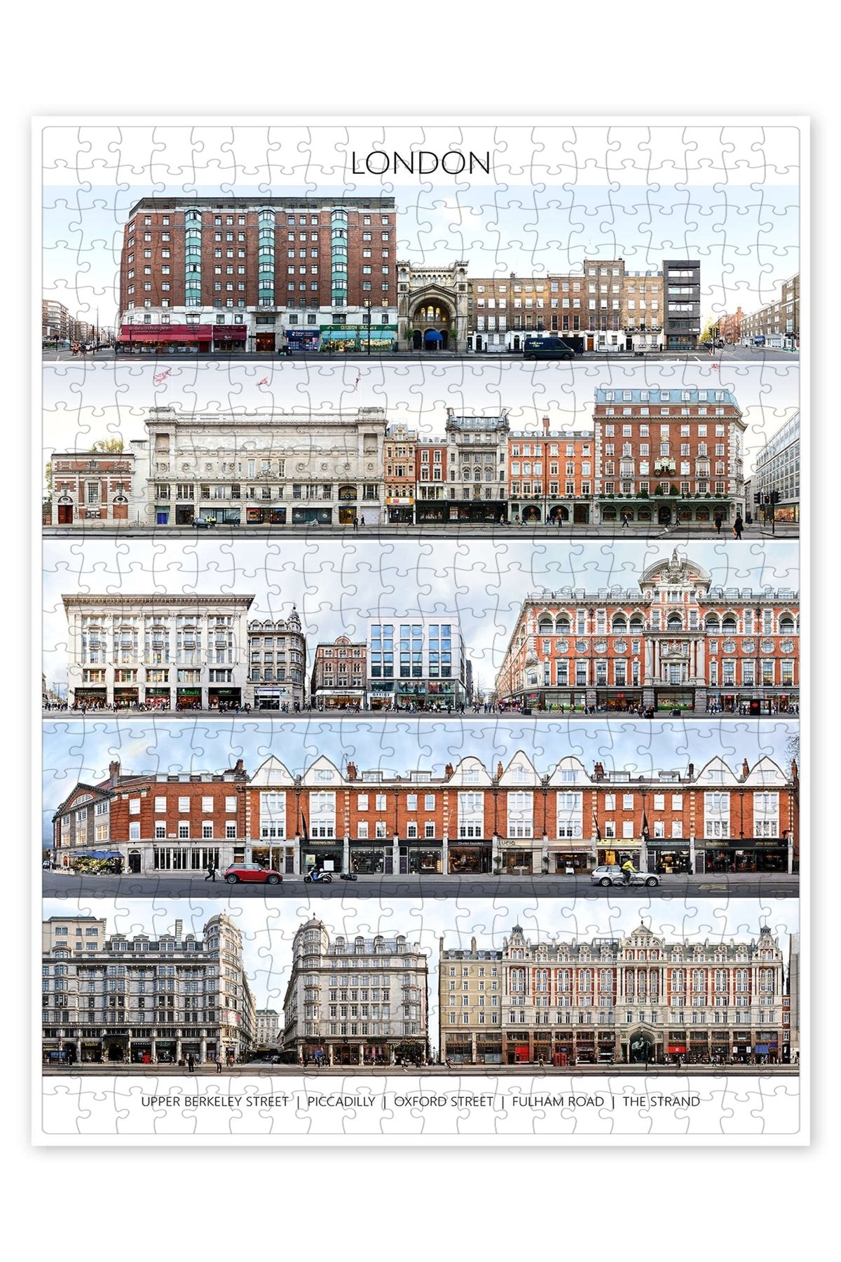Jeronkarji Londra sokak cepheleri 500 Parça Puzzle Yapboz Şehir Manzara Temalı Hobilik
