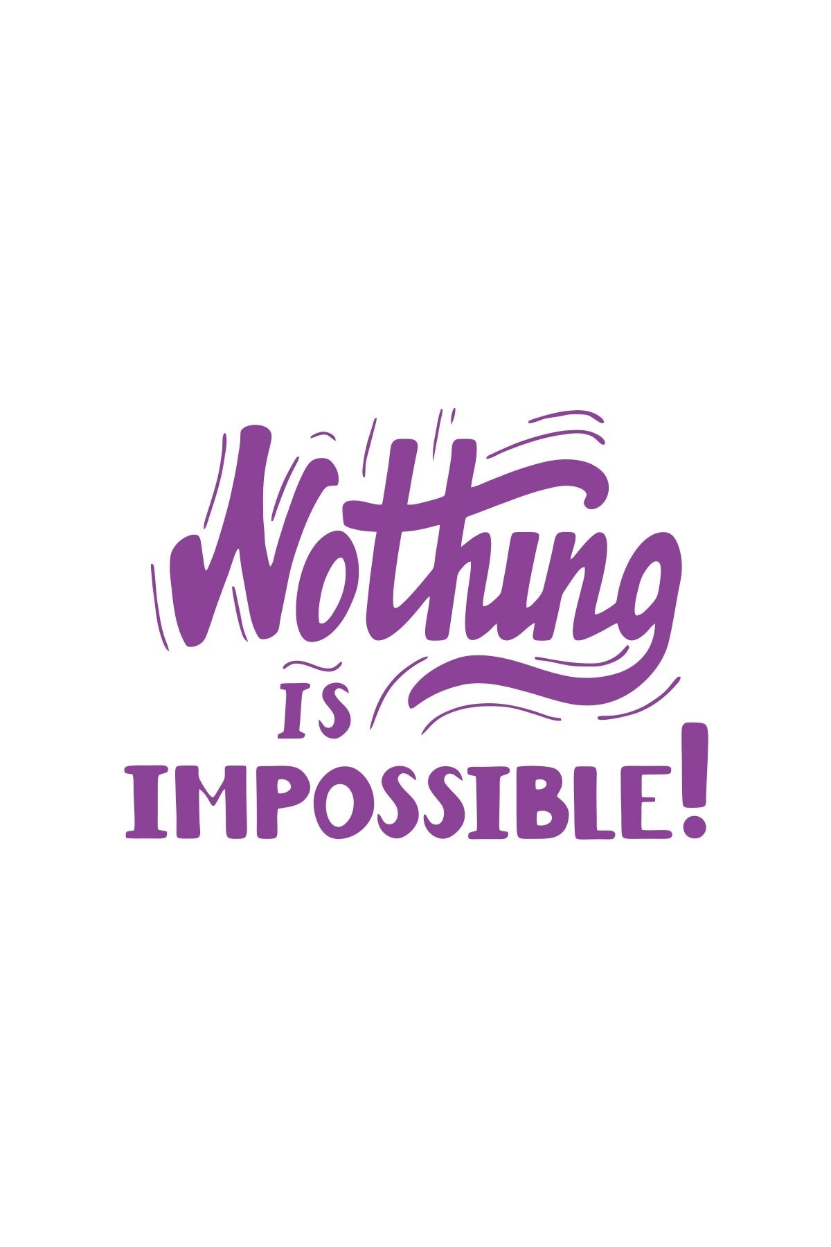 Reysa Tasarım Nothing İs impossible 17x17 Cm Mor