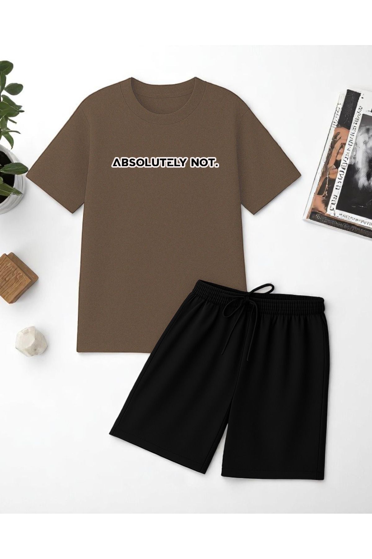 uyguntarz Unisex Kesinlikle Hayır. Tasarım Basklı Tshirt Şort Takımı