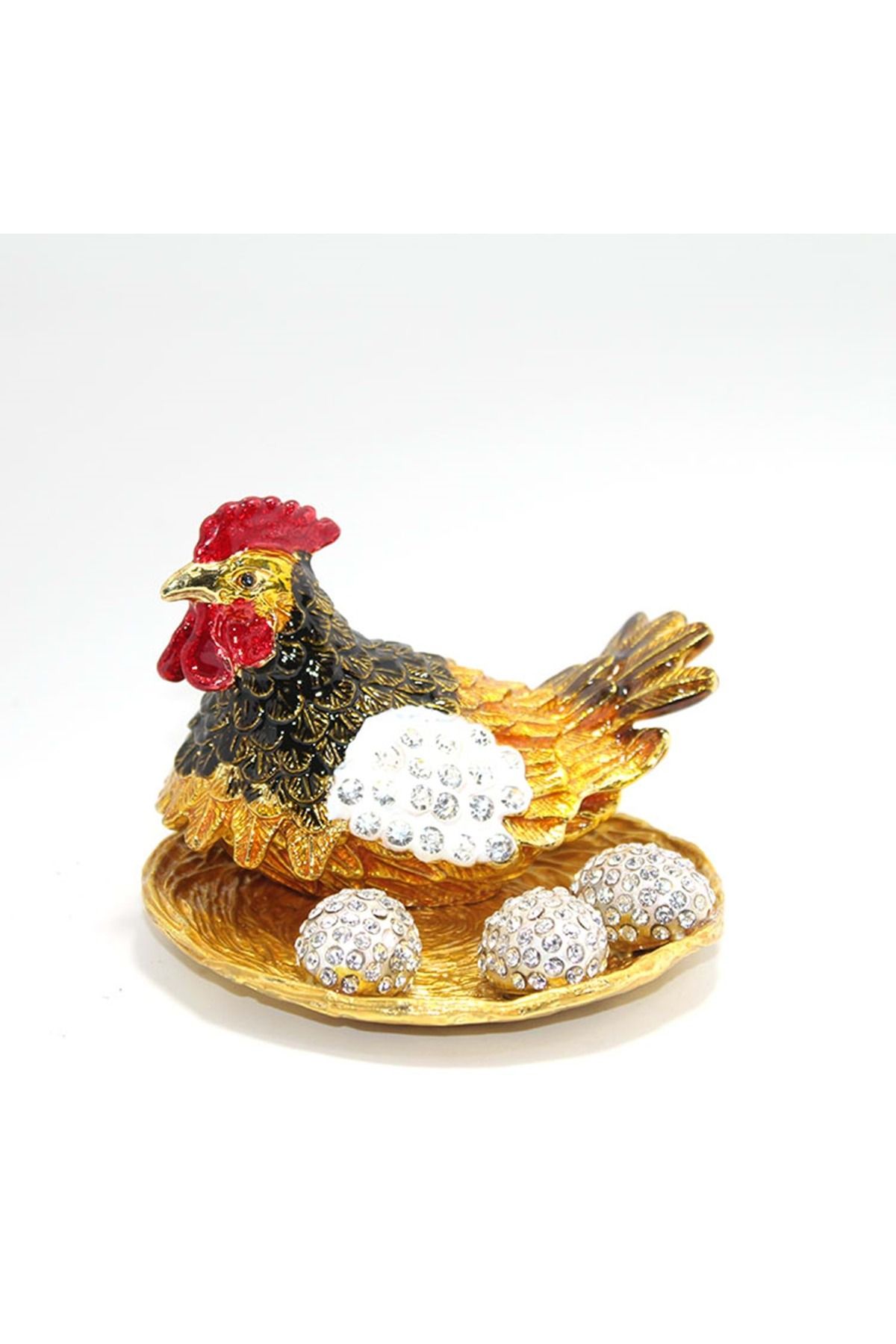 Store Sıvaroskı Taşlı Yumurtalı Tekli Tavuk 11*10 Cm