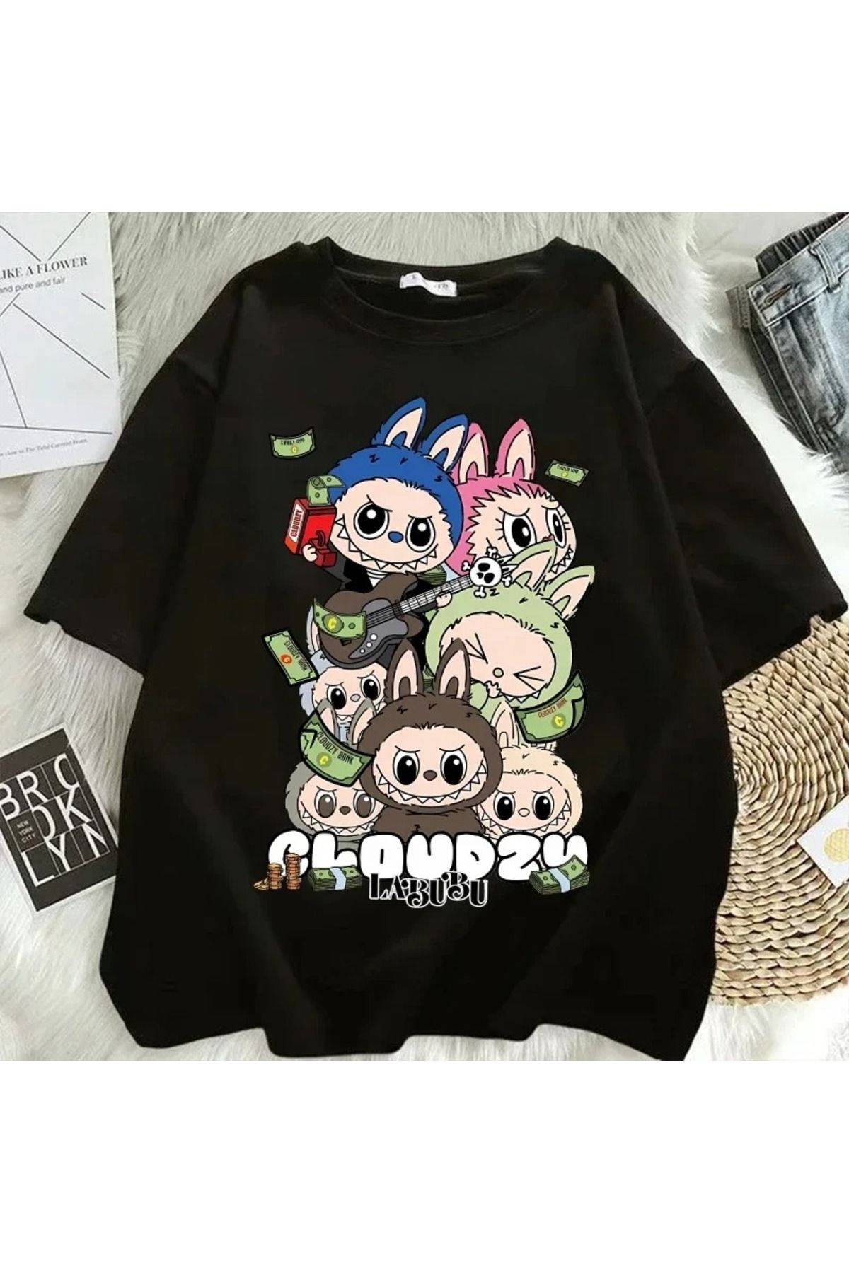 JANSO GROUP -KADIN LABOBO 2025 BASKILI TSHIRT OVERSİZE PAMUKLU