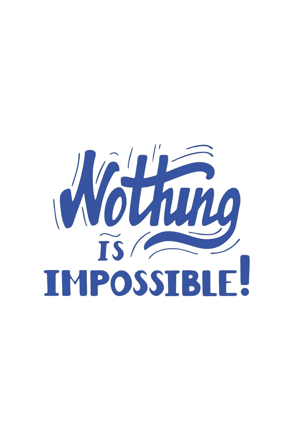 Reysa Tasarım Nothing İs impossible 17x17 Cm Mavi