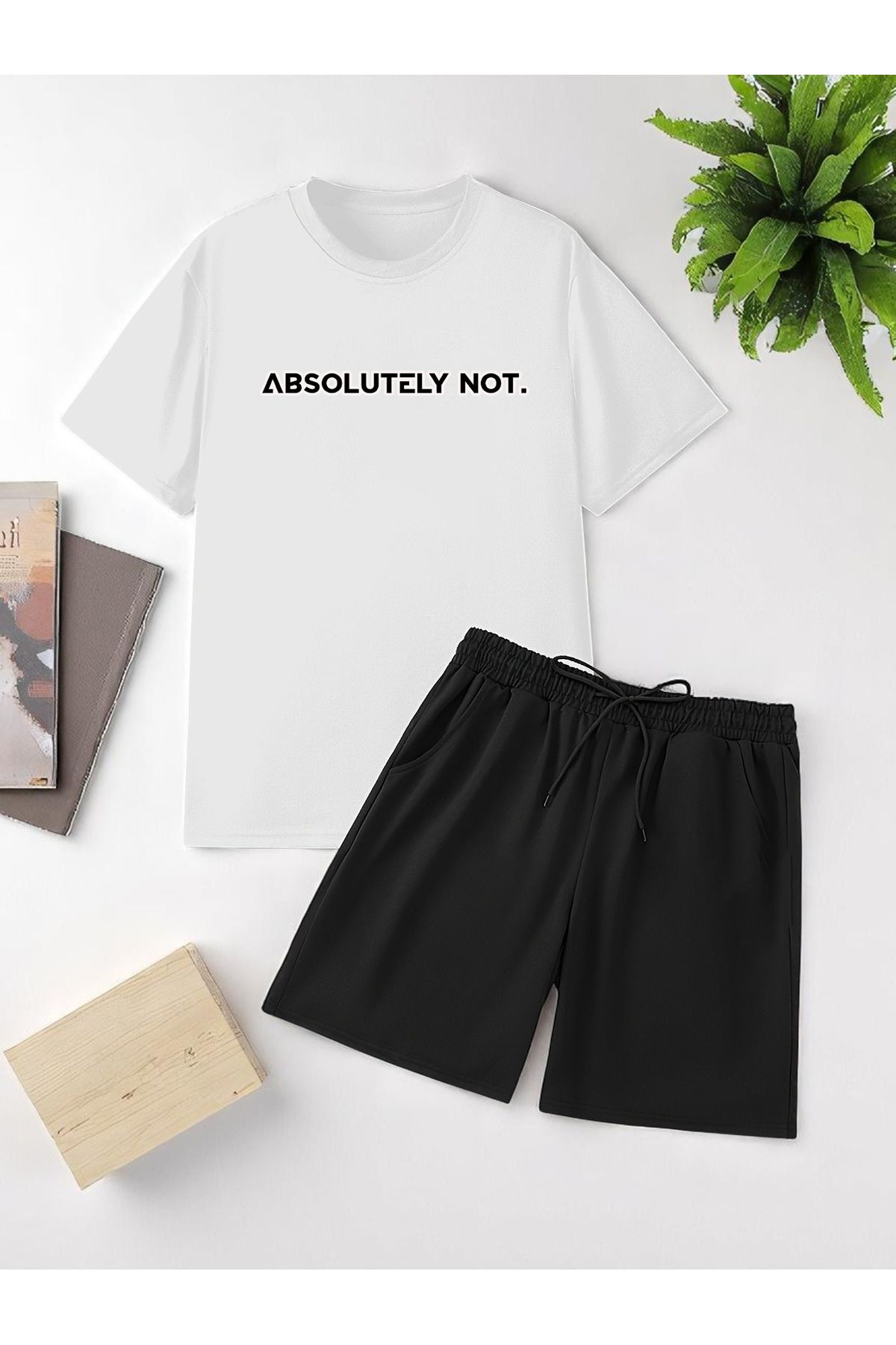 uyguntarz Unisex Kesinlikle Hayır. Tasarım Basklı Tshirt Şort Takımı