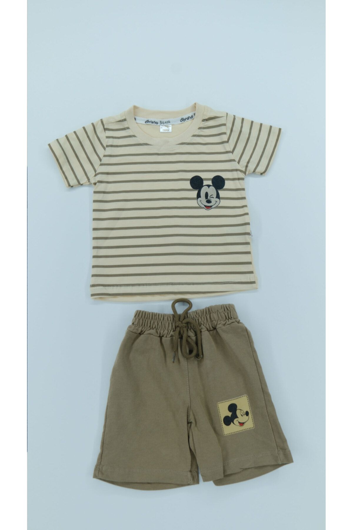 ZİMBOO Erkek Ve Kız Çocuk Çizgili Fare Baskılı Unisex 2'li Takım
