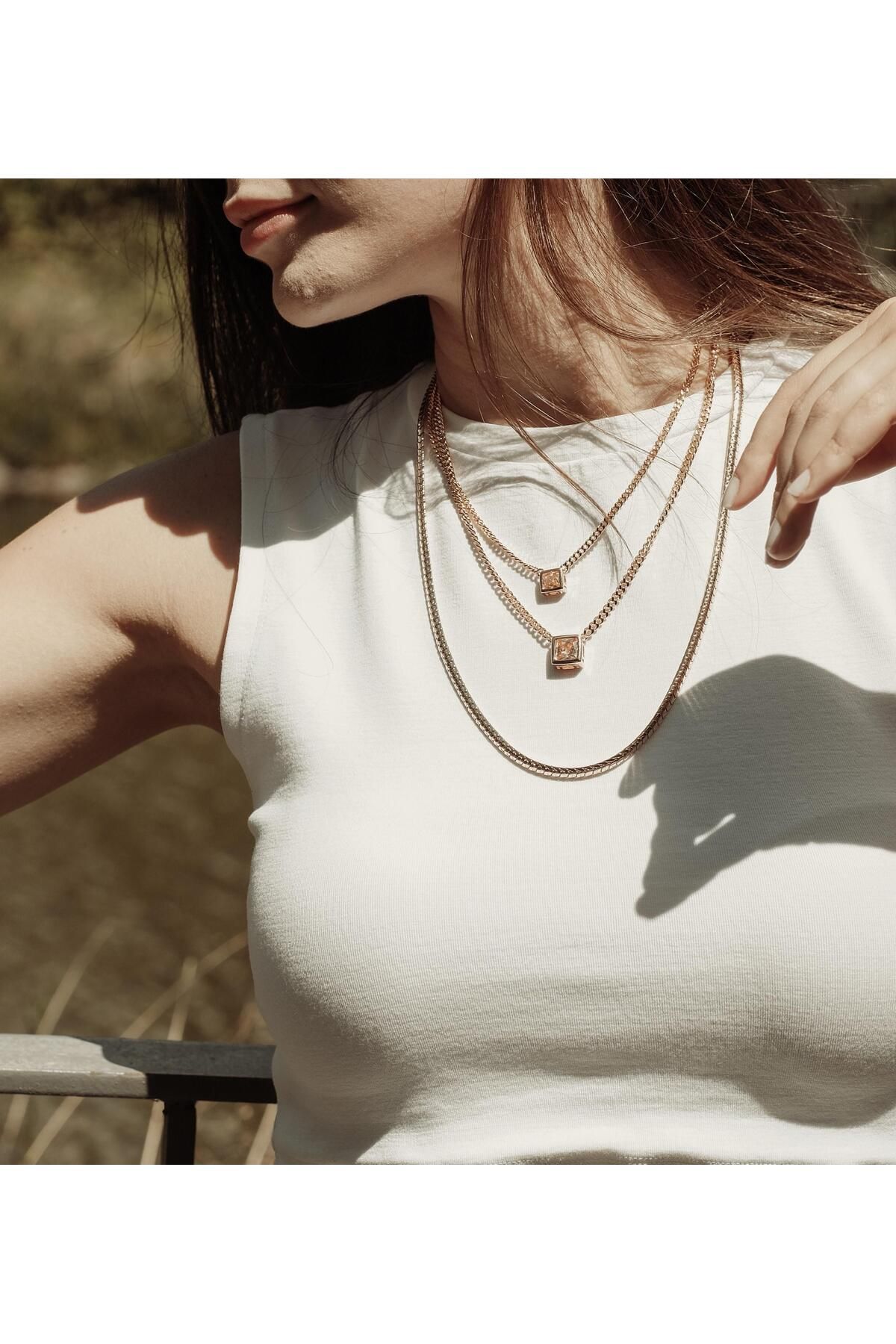 STYLE OF CARMEN ROSE GOLD İKİLİ AYARLANABİLİR ÇELİK KOLYE